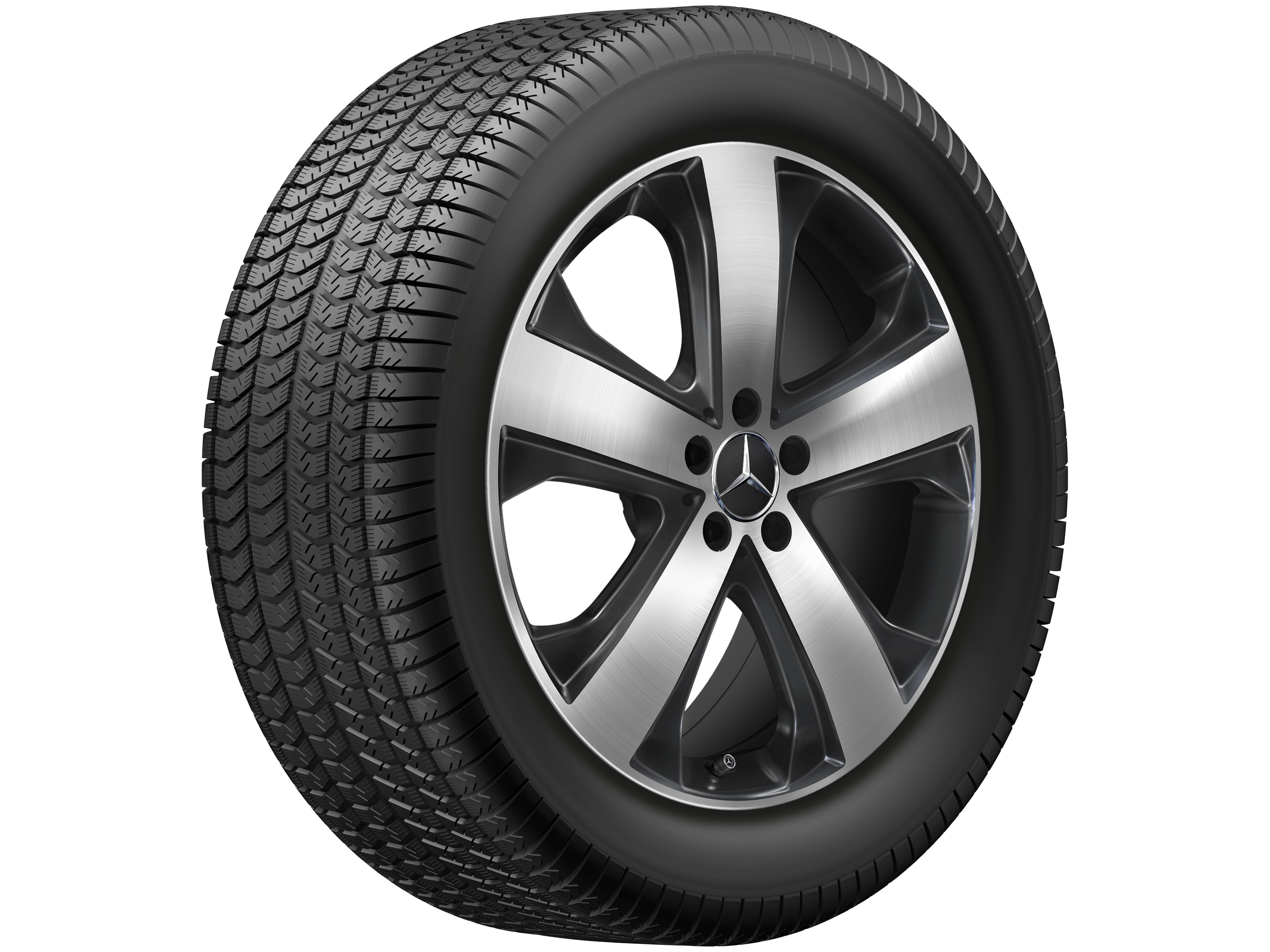 Cerchio a 5 razze, 50,8 cm (20 pollici), con tornitura a specchio - 8,5 J x 20 ET 35,5, colore nero, Tornitura a specchio