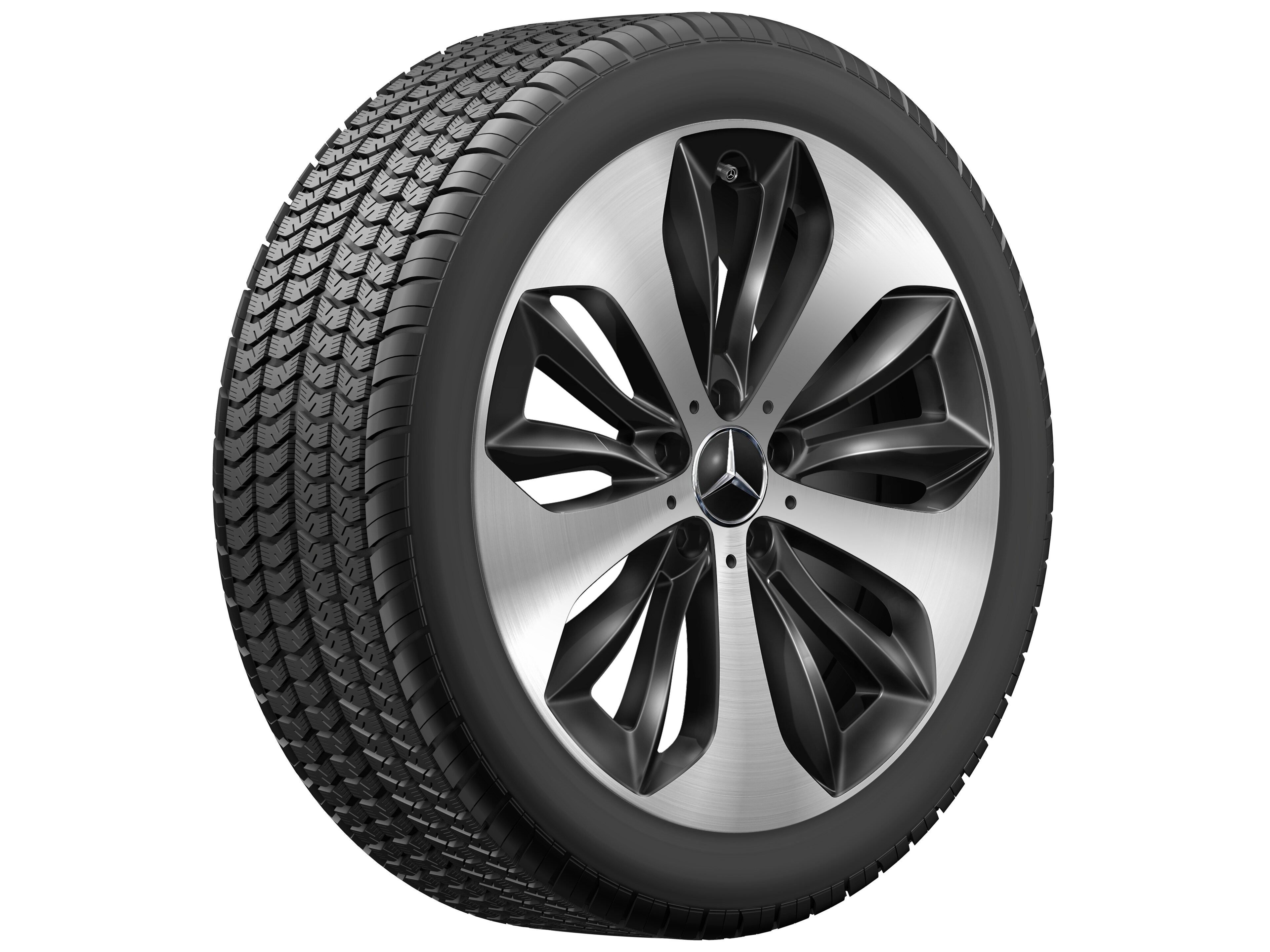 Cerchio a 10 razze, Aero, 48,3 cm (19 pollici), con tornitura a specchio - 7,5 J x 19 ET 53, colore nero, Tornitura a specchio