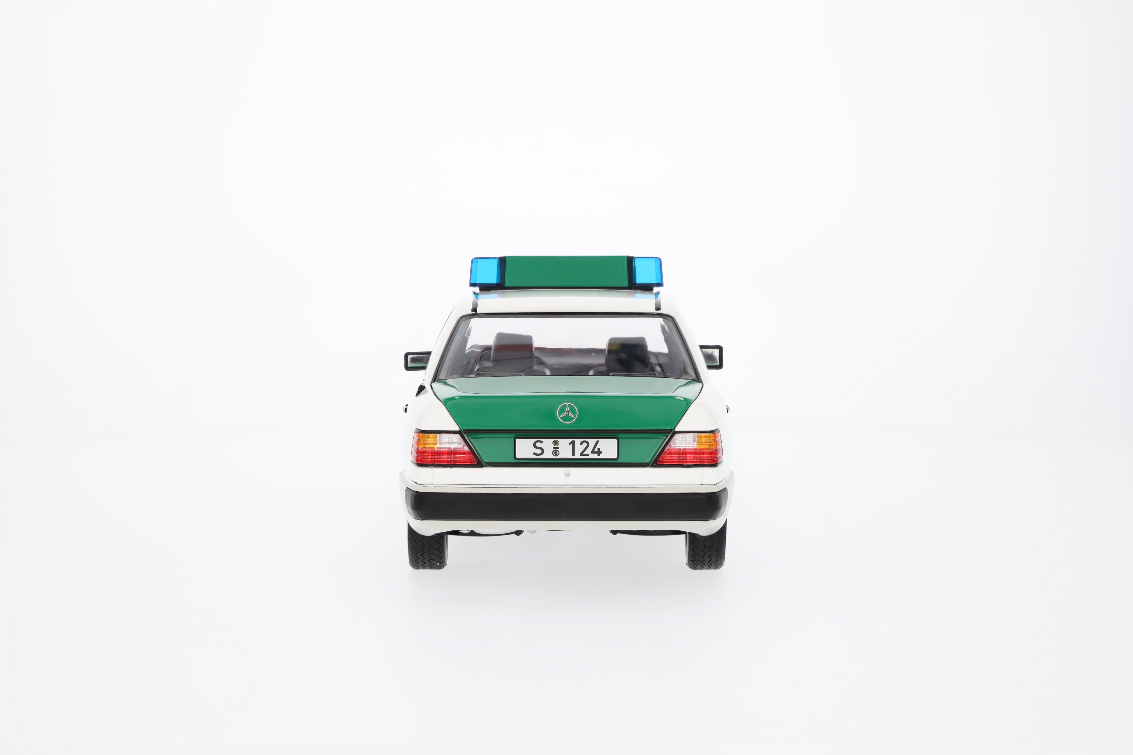 230 E W 124 (1989-1993), Berlina, Polizia - Colore bianco / verdi, Norev, 1:18