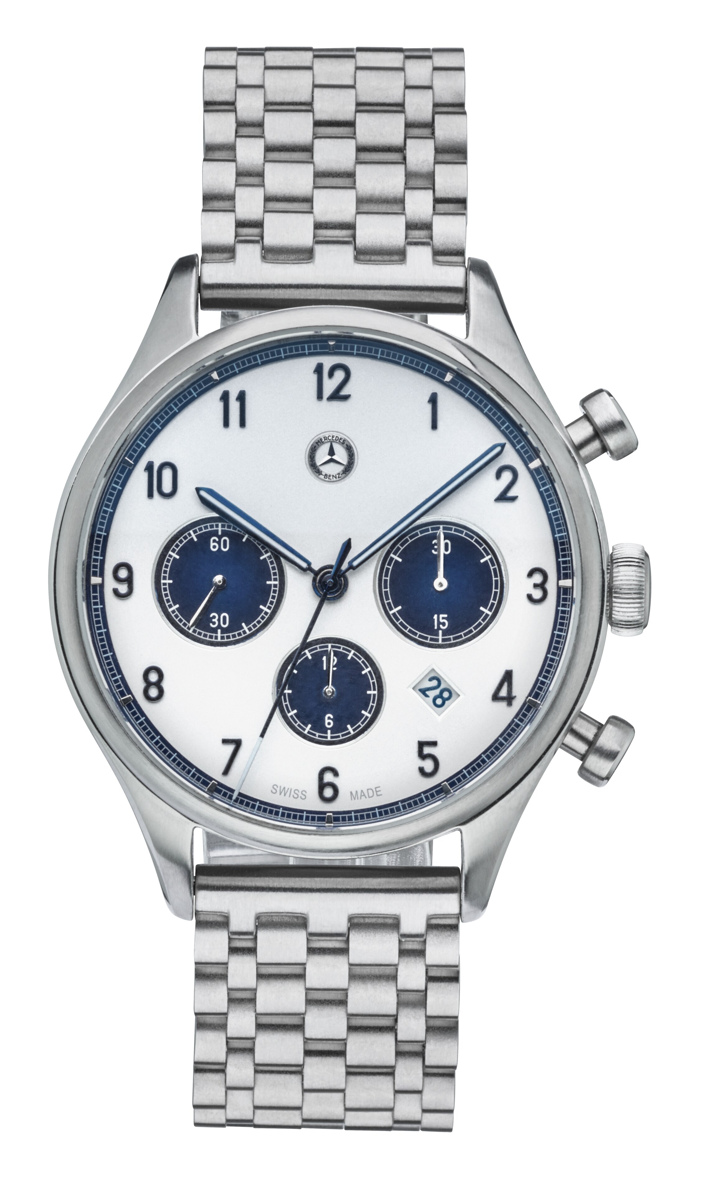Cronografo, Uomo, Classic automatica - argento / blu, acciaio inox