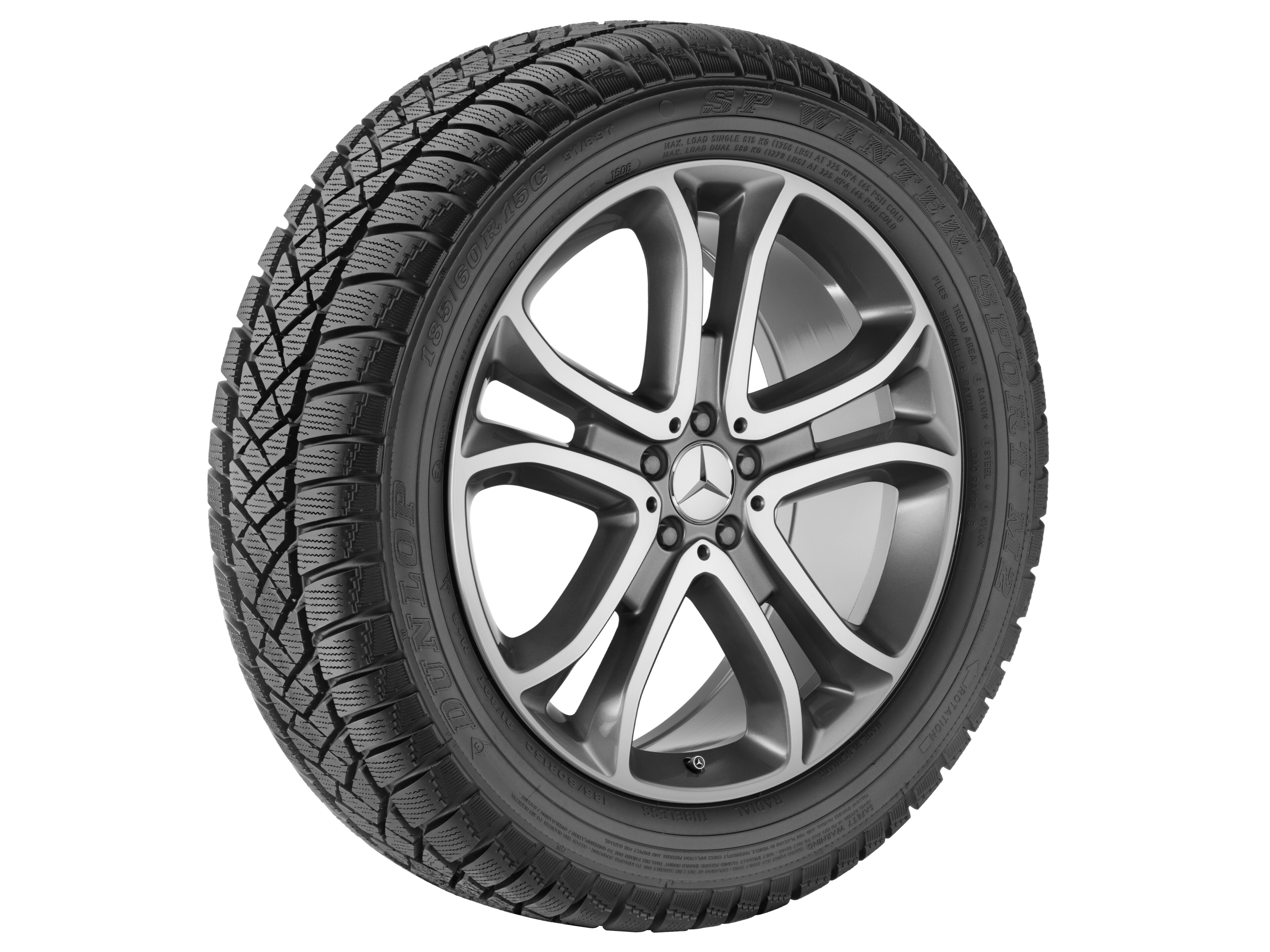 Cerchio a 5 doppie razze, 53,3 cm (21 pollici), con tornitura a specchio - 9 J x 21 ET 53, grigio Himalaya, Tornitura a specchio