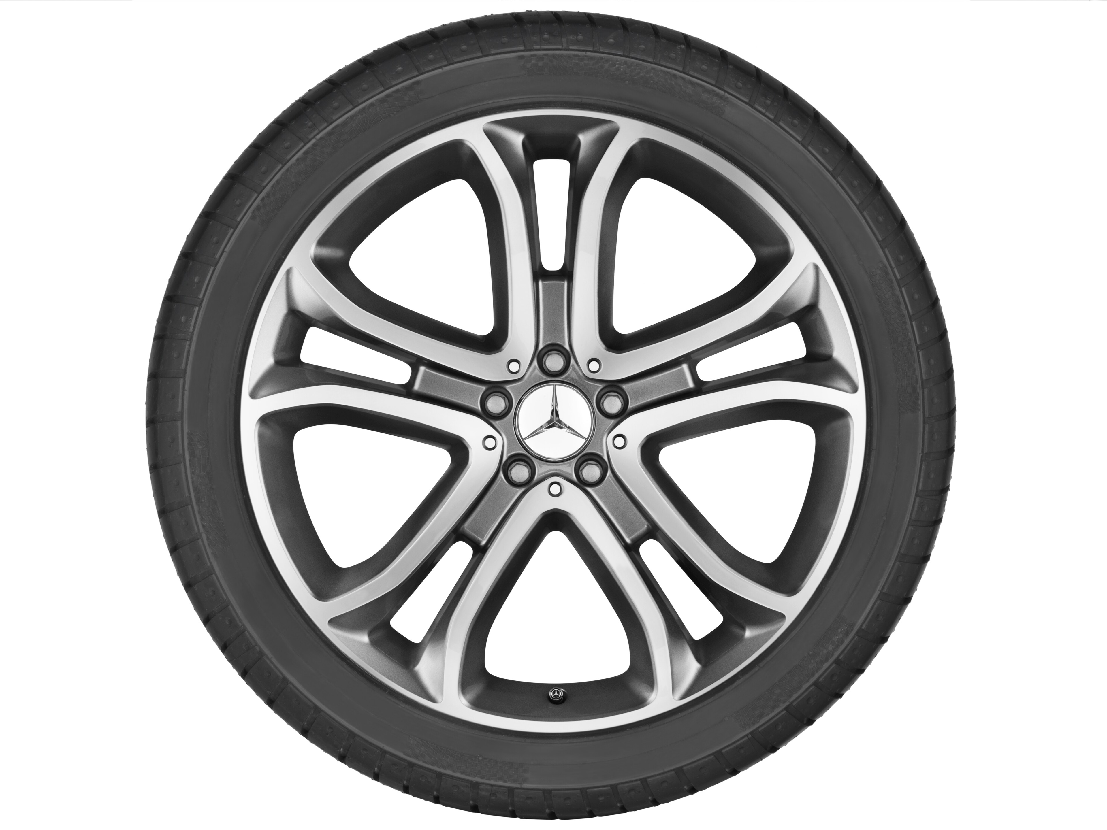 Cerchio a 5 doppie razze, 53,3 cm (21 pollici), con tornitura a specchio - 9 J x 21 ET 53, grigio Himalaya, Tornitura a specchio