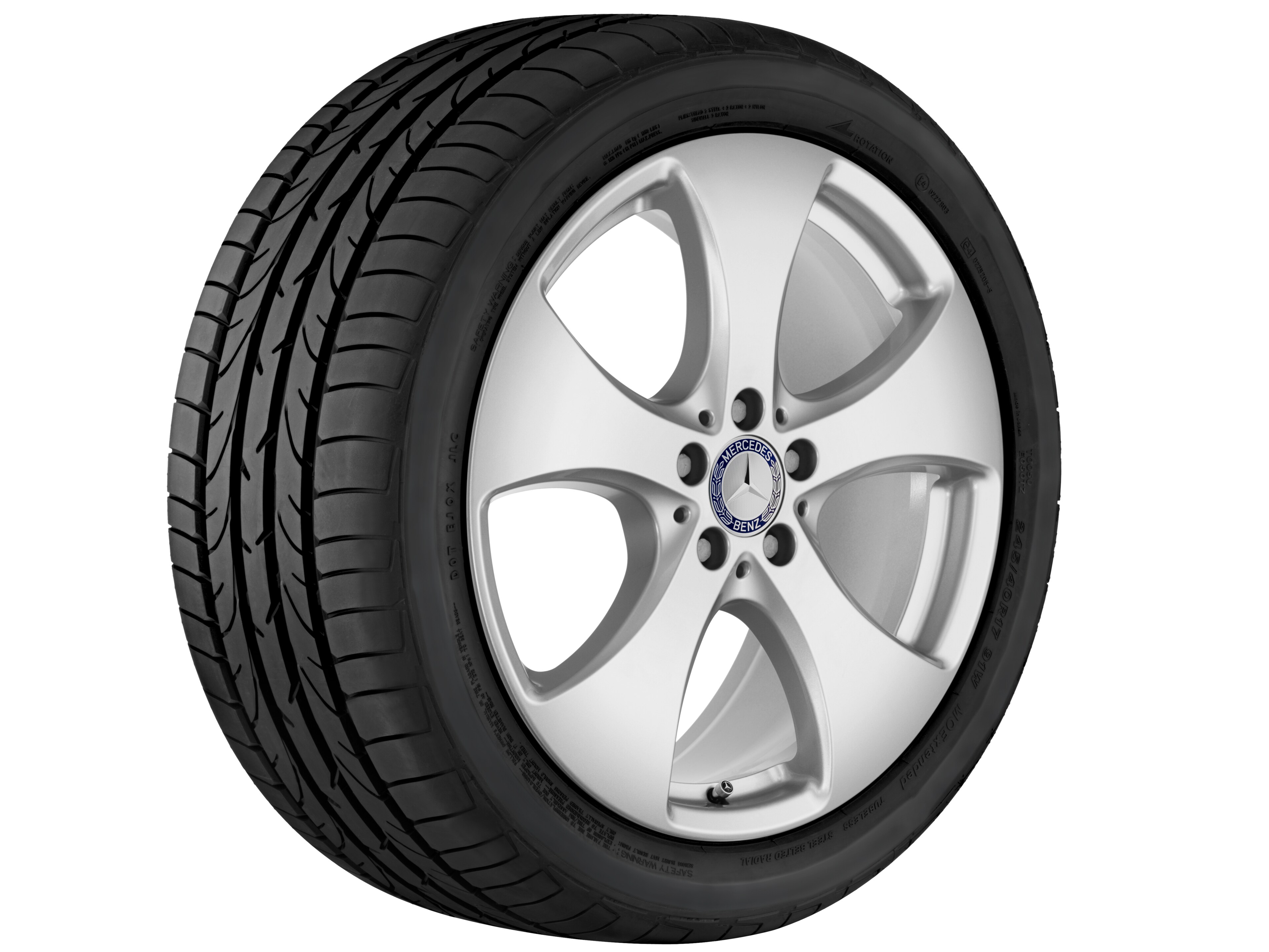 Cerchio a 5 razze, 48,3 cm (19 pollici) - 8,5 J x 19 ET 62, argento vanadio, verniciato