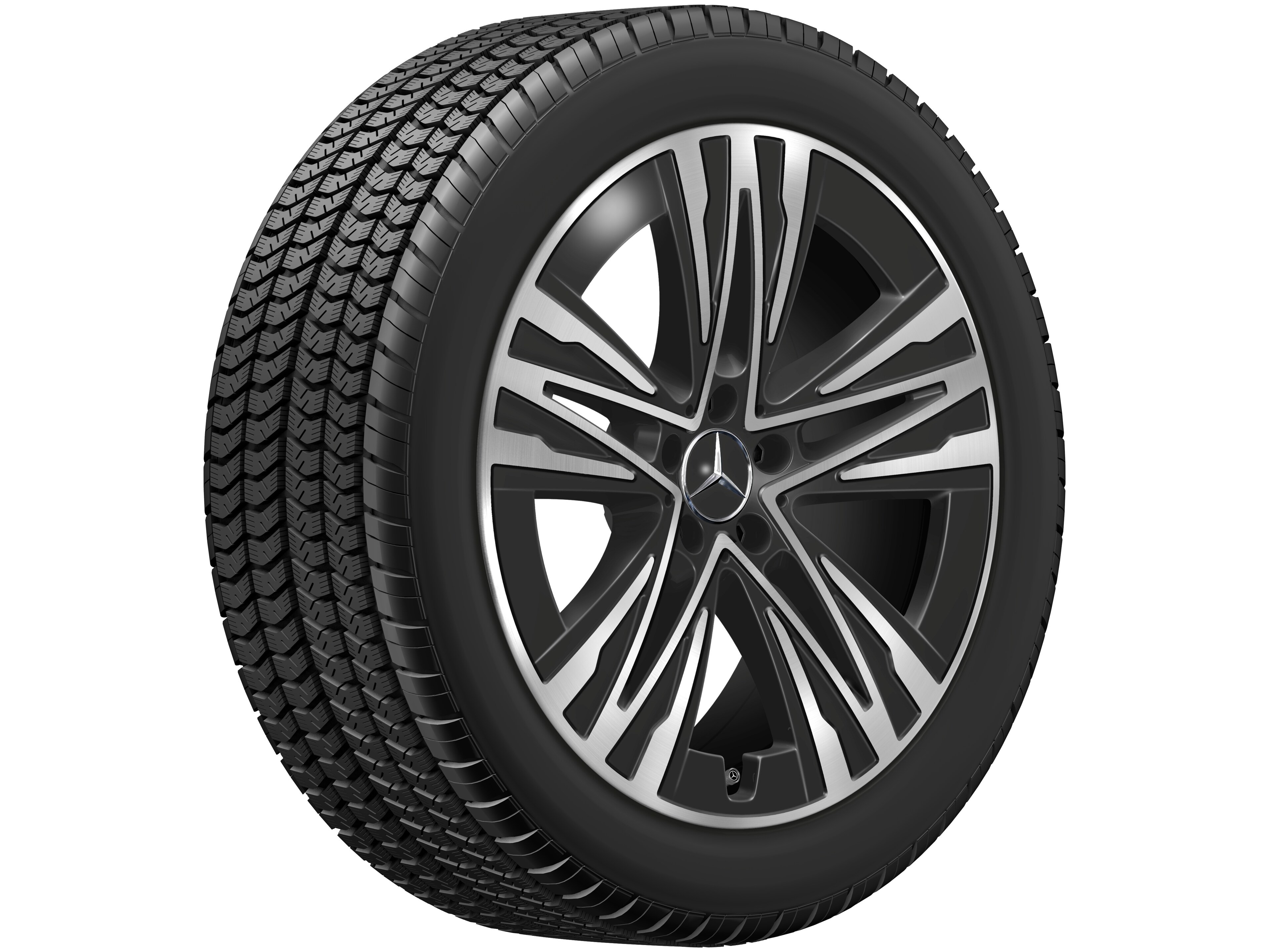 Cerchio a 5 fori, Aero, 50,8 cm (20 pollici) - 8 J x 20 ET 32,7, colore nero, Tornitura a specchio