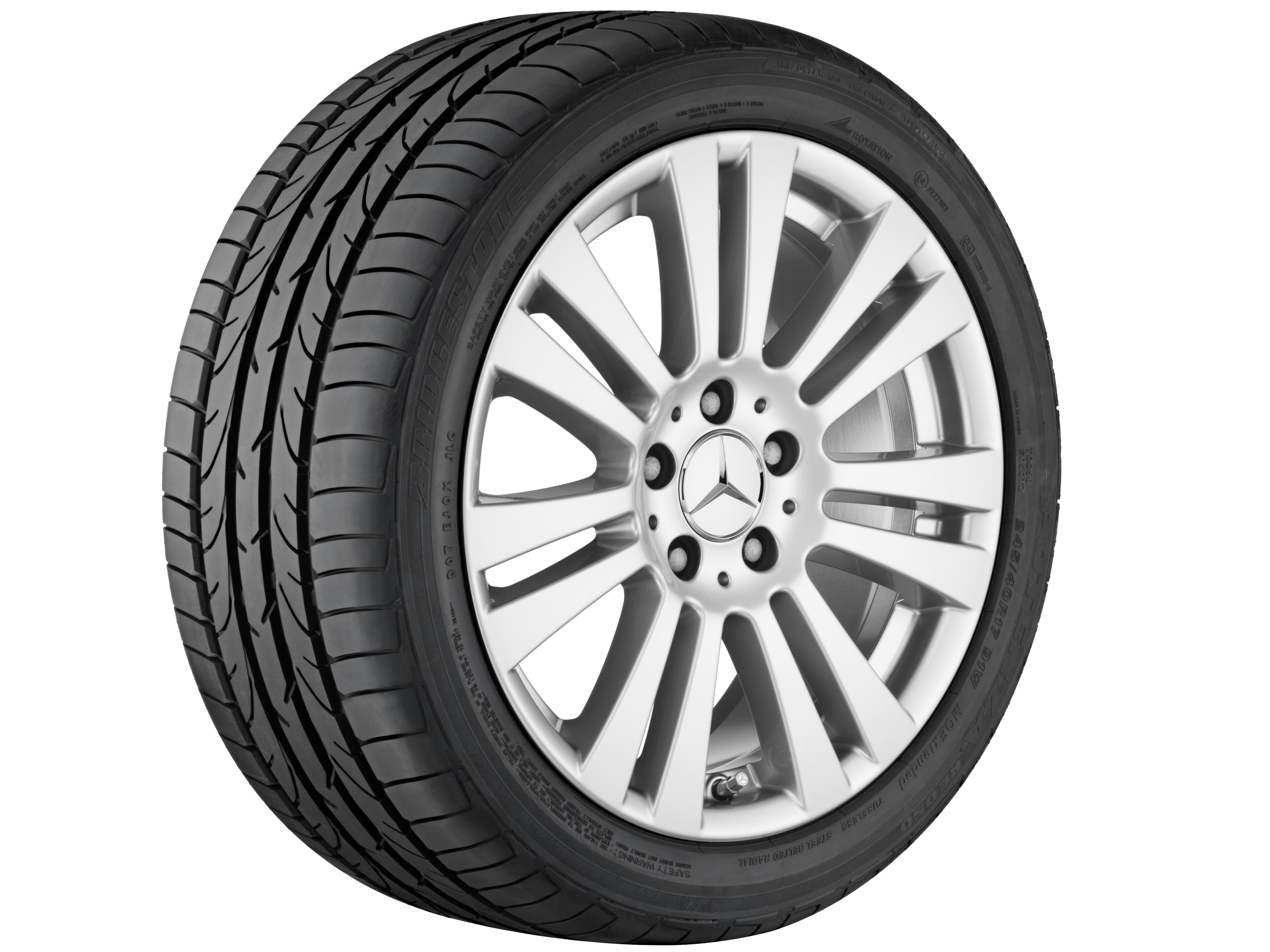Cerchio a 7 doppie razze, 40,6 cm (16 pollici) - 7 J x 16 ET 42,5, argento vanadio, verniciato