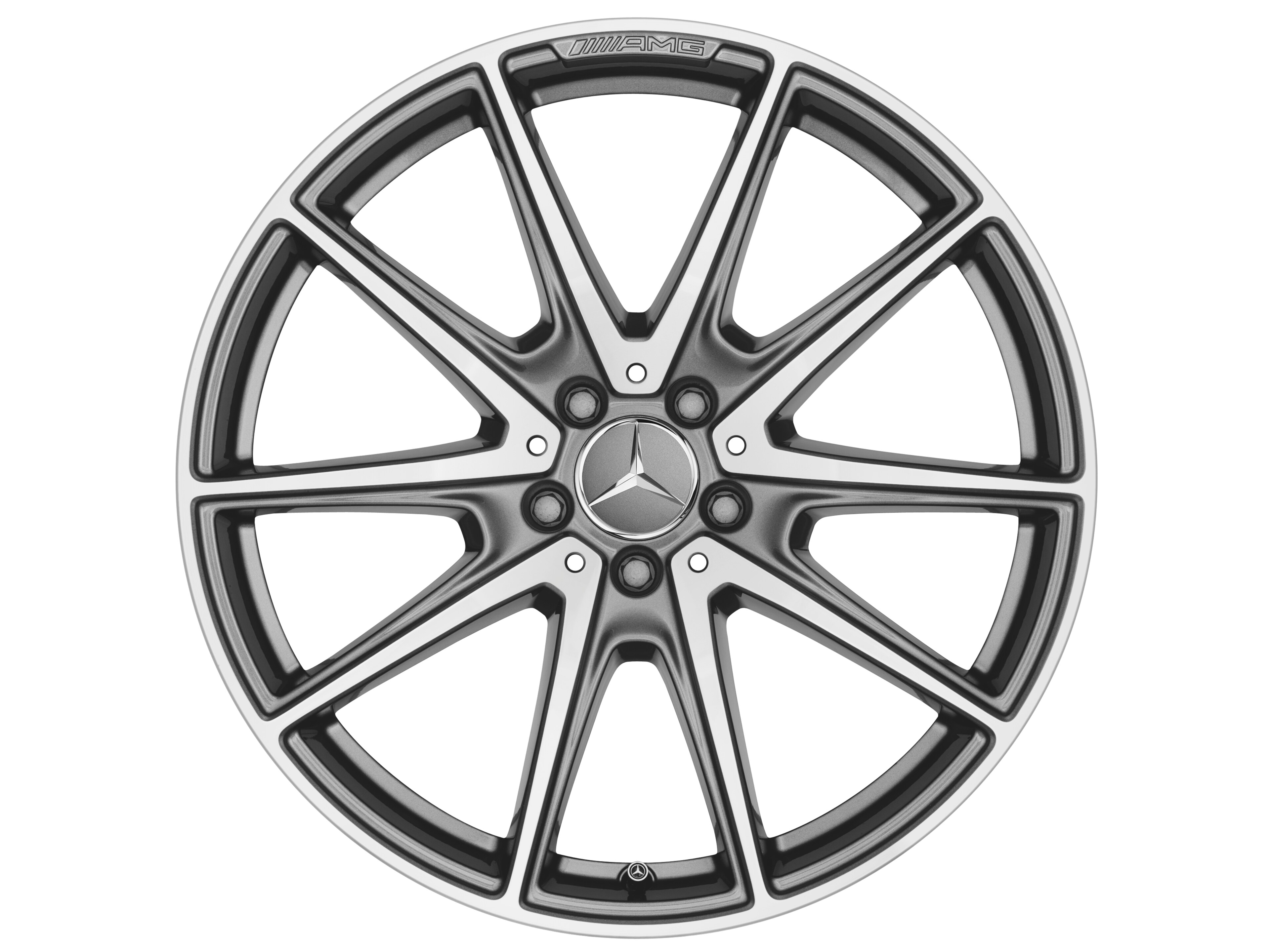 Cerchio a 10 razze AMG, 50,8 cm (20 pollici) - 8,5 J x 20 ET 38, grigio titanio, Tornitura a specchio