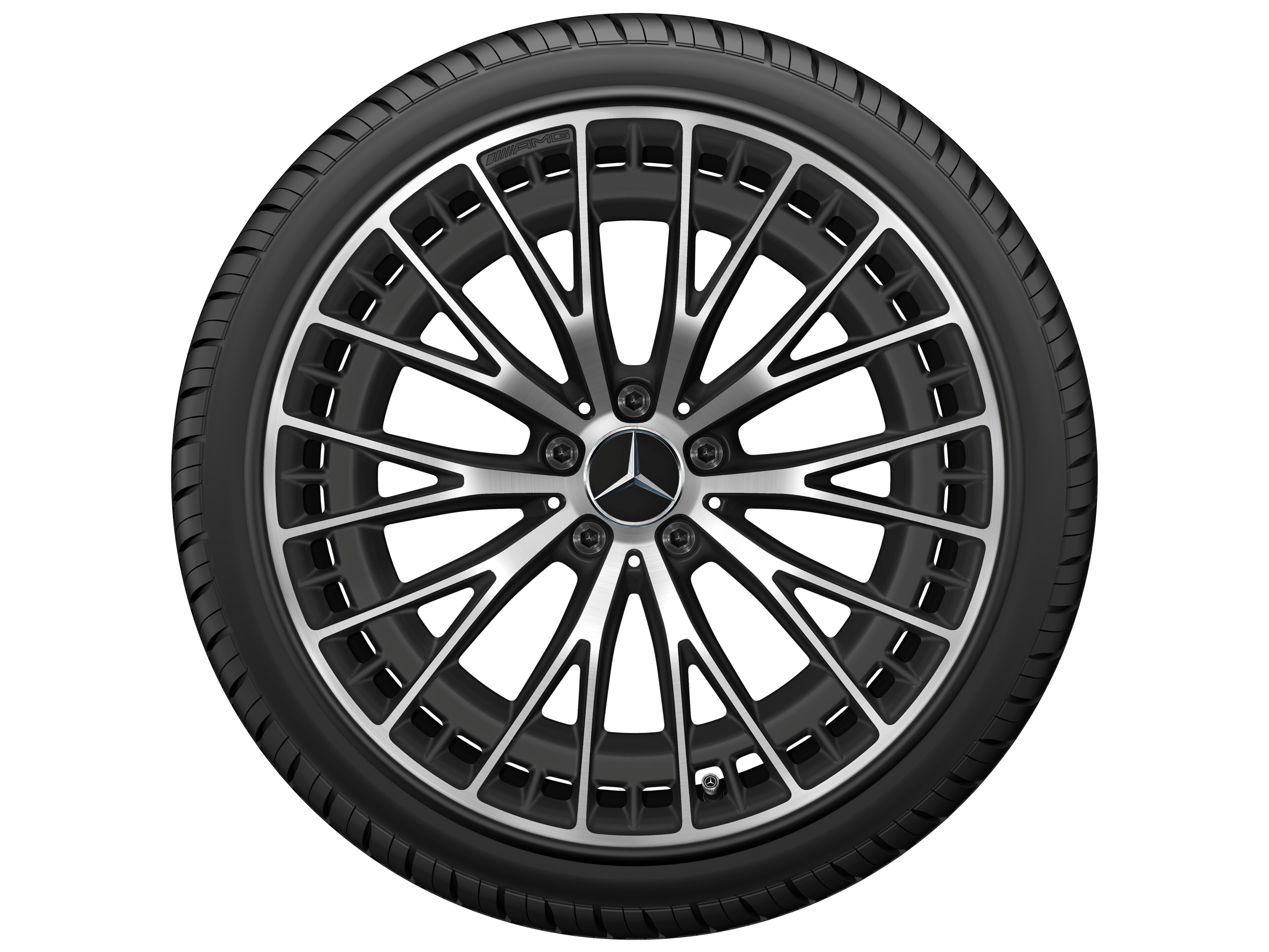 Cerchio in lega leggera AMG, con design a Y, 50,8 cm (20 pollici) - 9,5 J x 20 ET 19, nero opacizzato, Tornitura a specchio