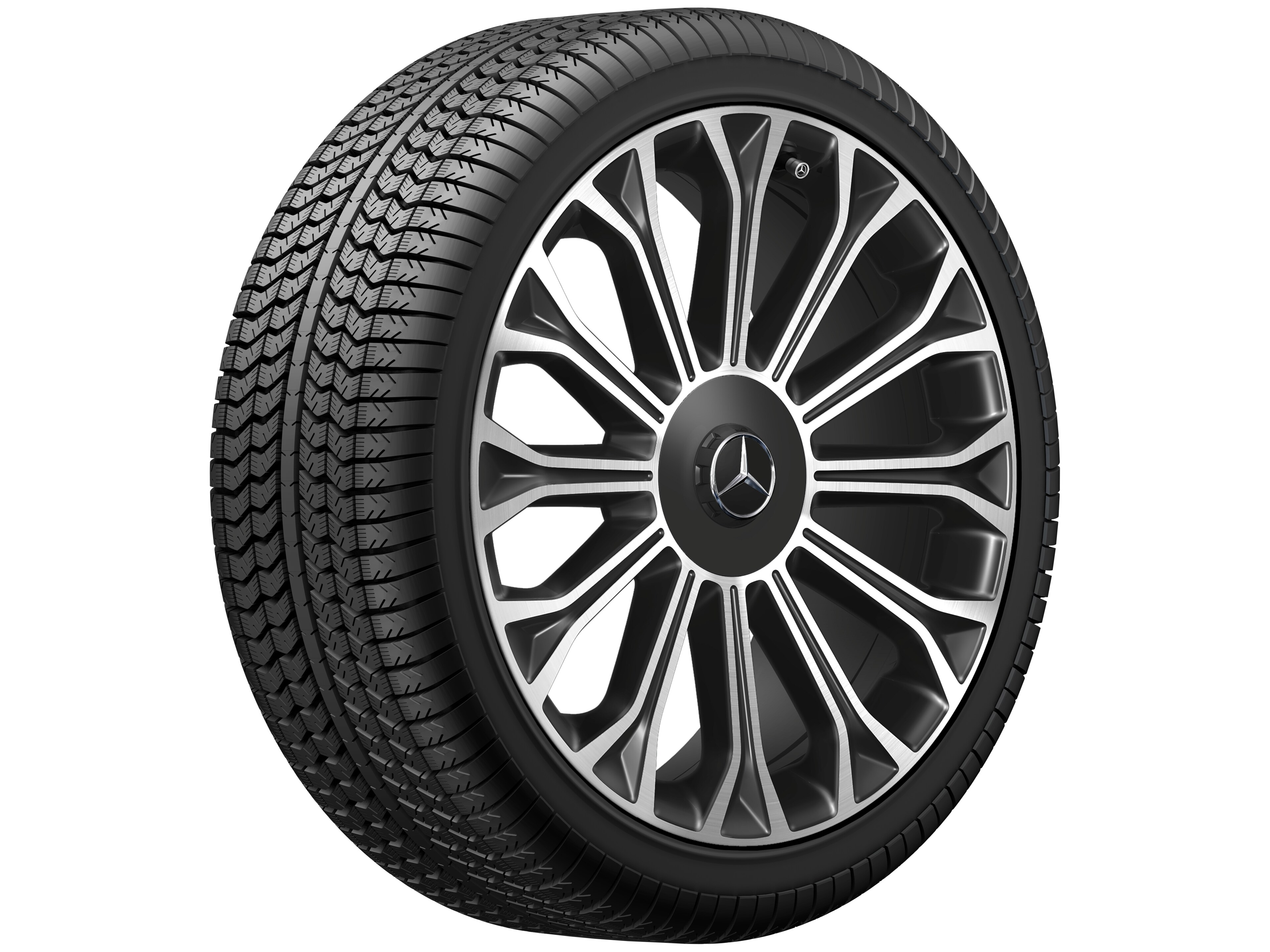 Cerchio a 12 razze, 50,8 cm (20 pollici), con tornitura a specchio - 8,5 J x 20 ET 36, colore nero, Tornitura a specchio