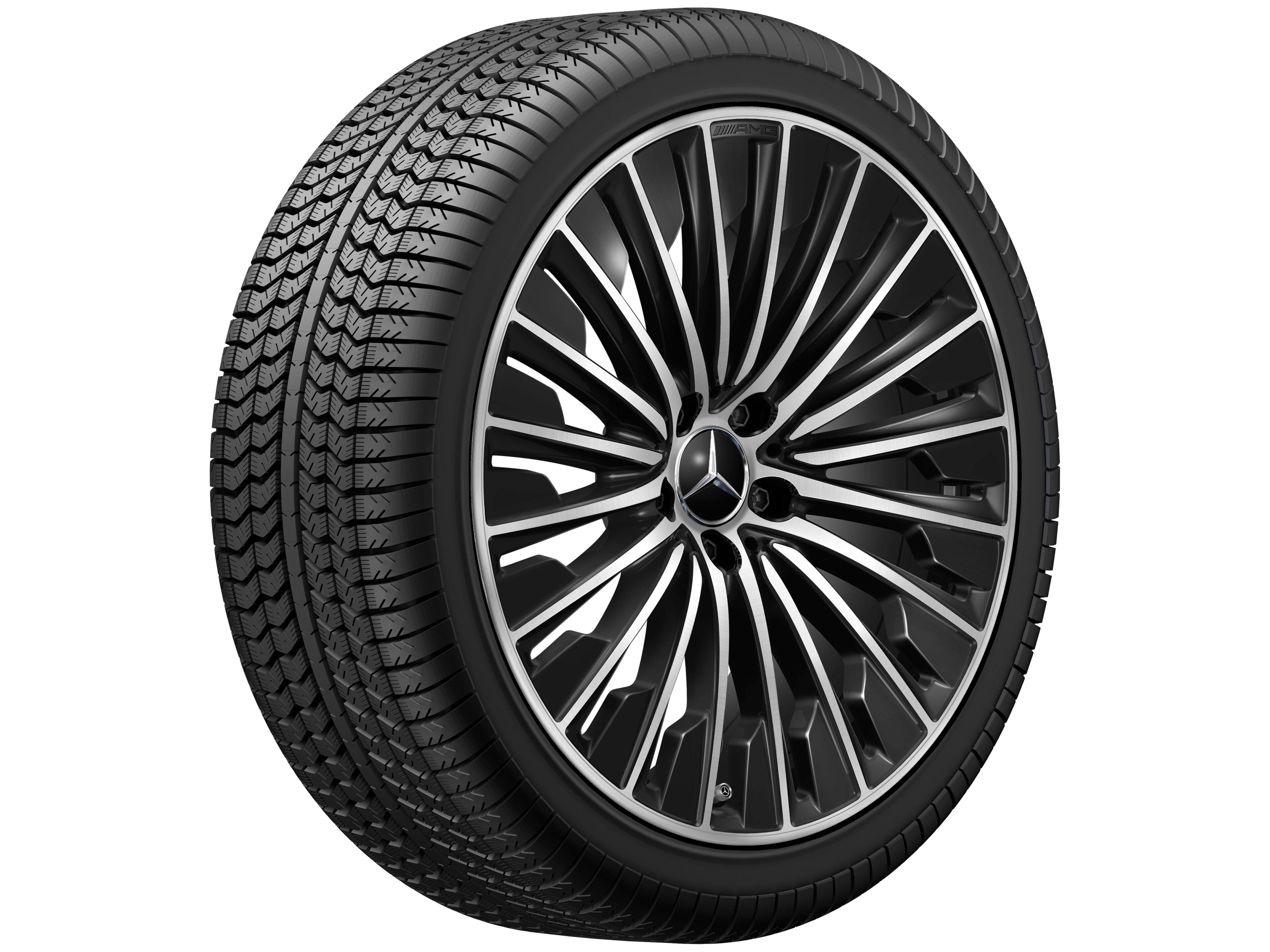 Cerchio a razze AMG, 50,8 cm (20 pollici) - 8,5 J x 20 ET 35,5, colore nero, Tornitura a specchio