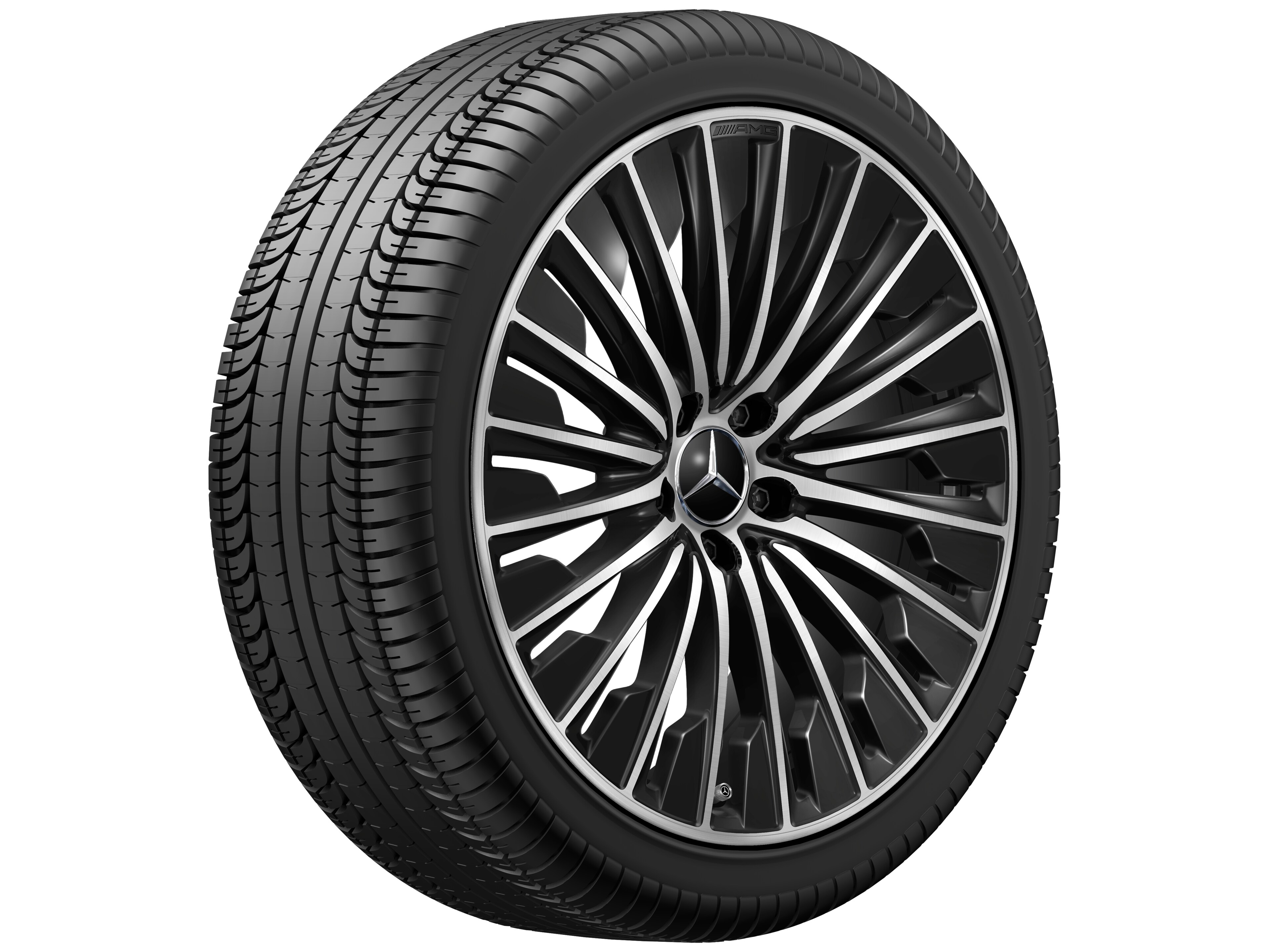 Cerchio a razze AMG, 50,8 cm (20 pollici) - 8,5 J x 20 ET 35,5, colore nero, Tornitura a specchio