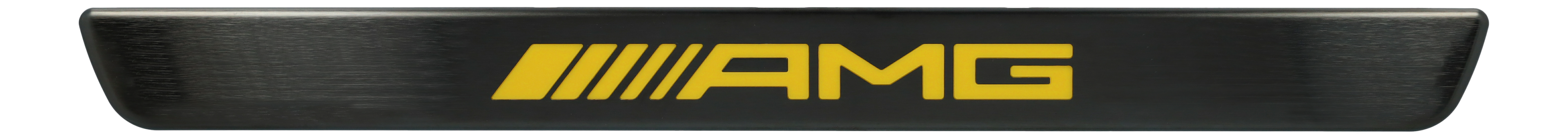 Copertura sostituibile per modanatura di accesso illuminata, AMG, lato anteriore, 2x - acciaio inox, colore nero / giallo