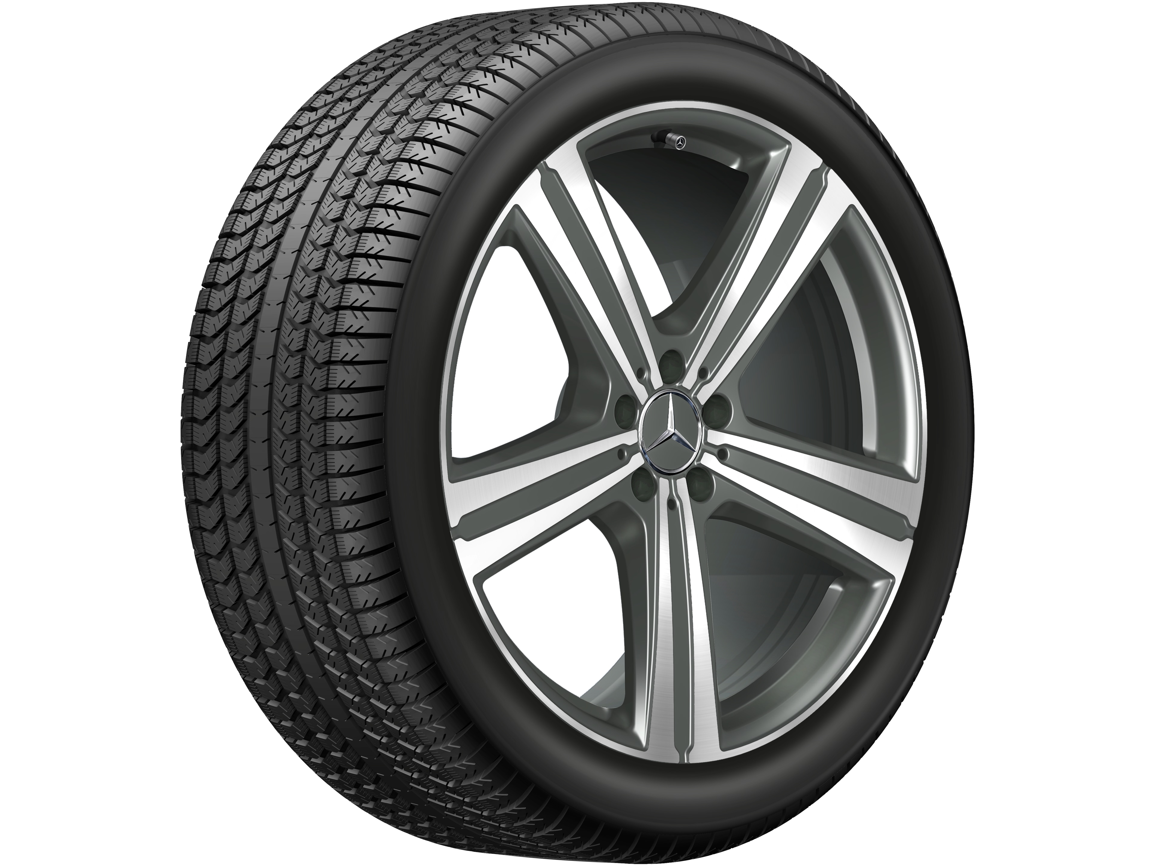 Cerchio a 5 razze, 53,3 cm (21 pollici), con tornitura a specchio - 10 J x 21 ET 54,6, grigio Himalaya opaco, Tornitura a specchio