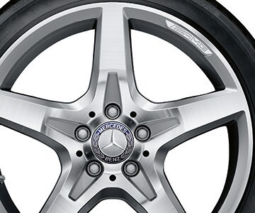 Cerchio a 5 razze AMG, 45,7 cm (18 pollici) - 7,5 J x 18 ET 42, argento, Tornitura a specchio