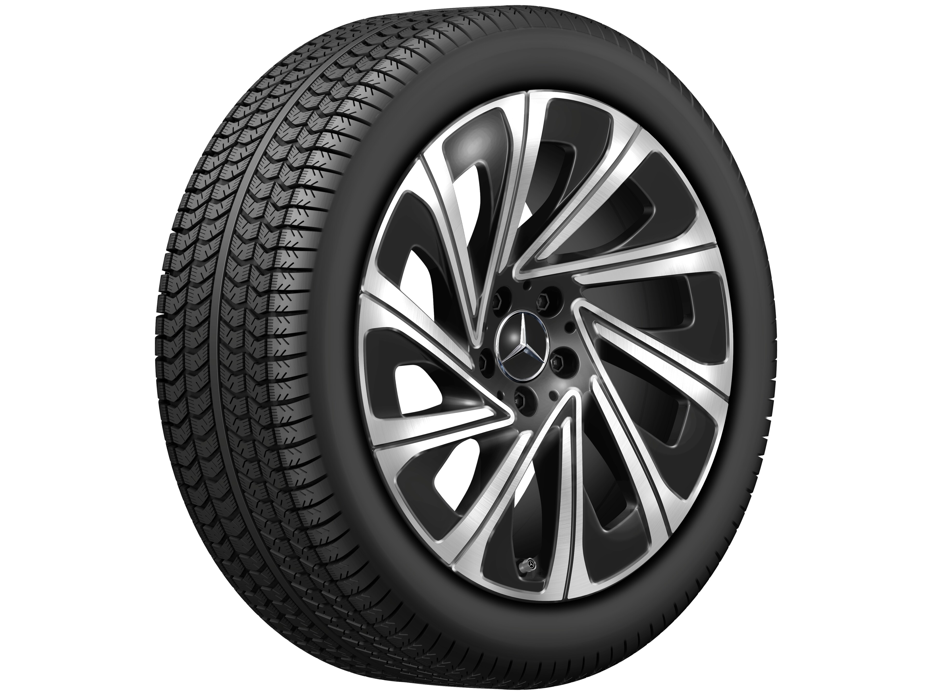 Cerchio a 10 razze, Aero, 48,3 cm (19 pollici) - 9,5 J x 19 ET 51, colore nero, Tornitura a specchio