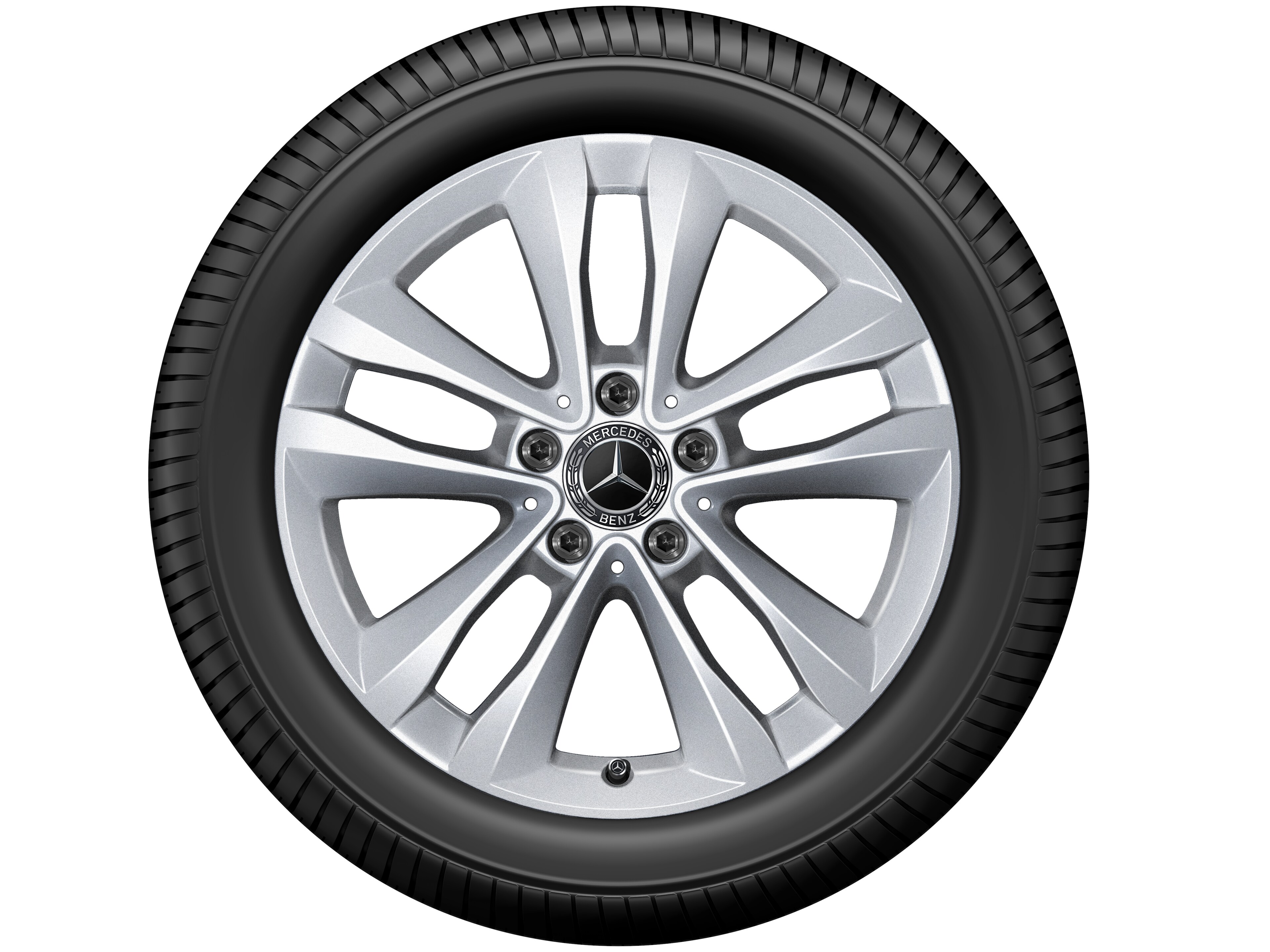 Cerchio a 5 doppie razze, 43,2 cm (17 pollici) - 7 J x 17 ET 48,5, argento vanadio, verniciato