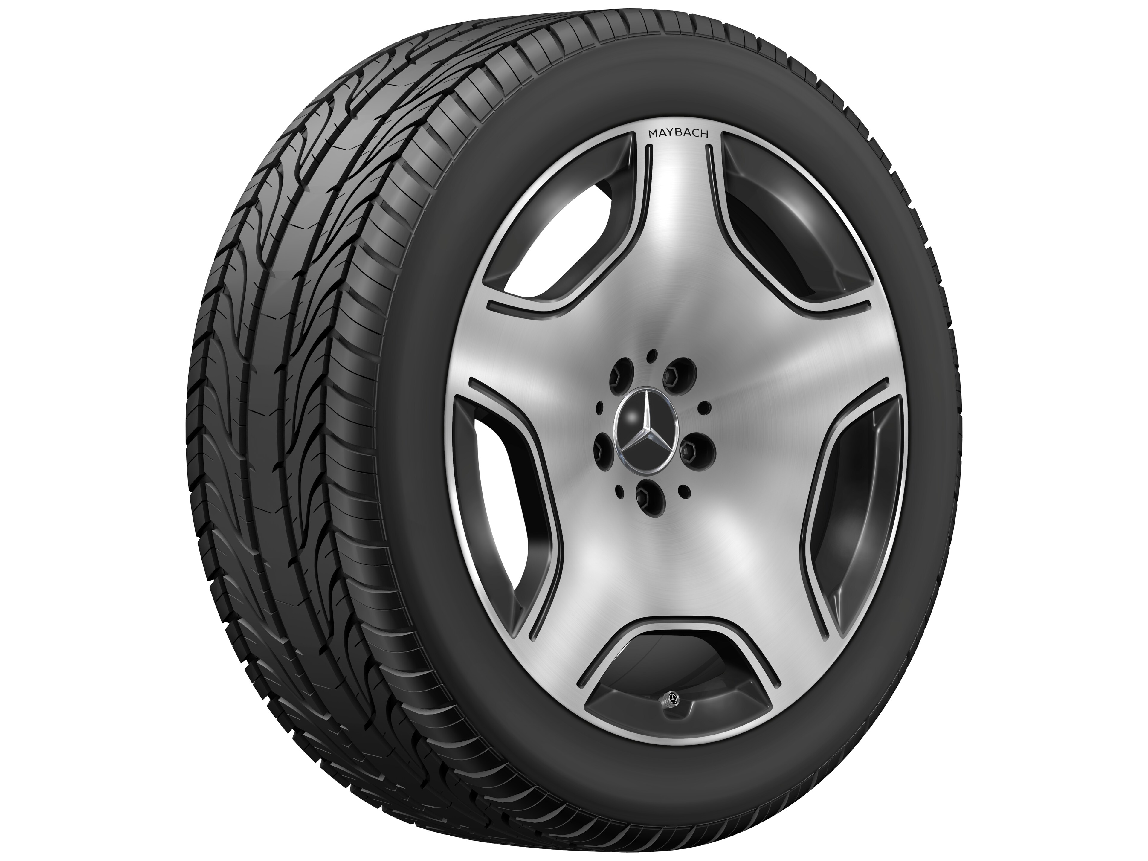Cerchio a 5 fori, Aero, 48,3 cm (19 pollici) - 8,5 J x 19 ET 31,5, colore nero, Tornitura a specchio