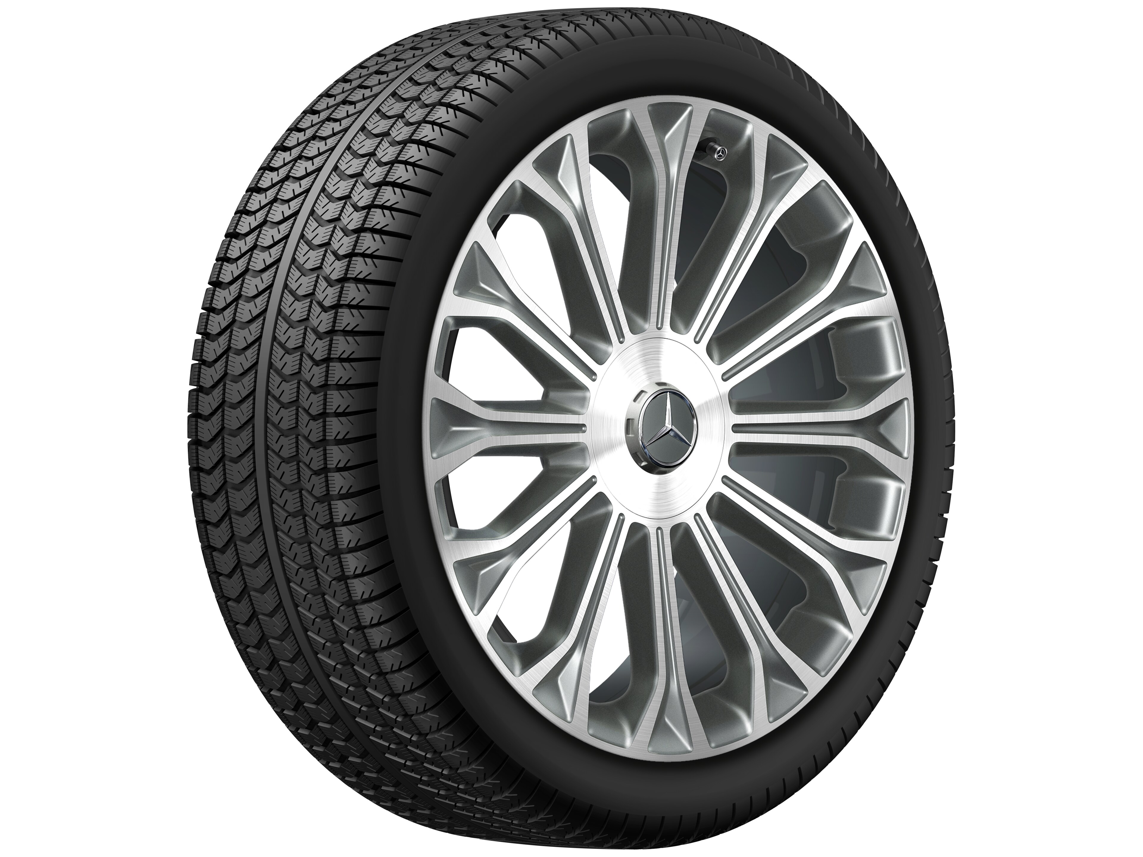 Cerchio a 12 razze, 50,8 cm (20 pollici), con tornitura a specchio - 8,5 J x 20 ET 36, grigio Himalaya, Tornitura a specchio
