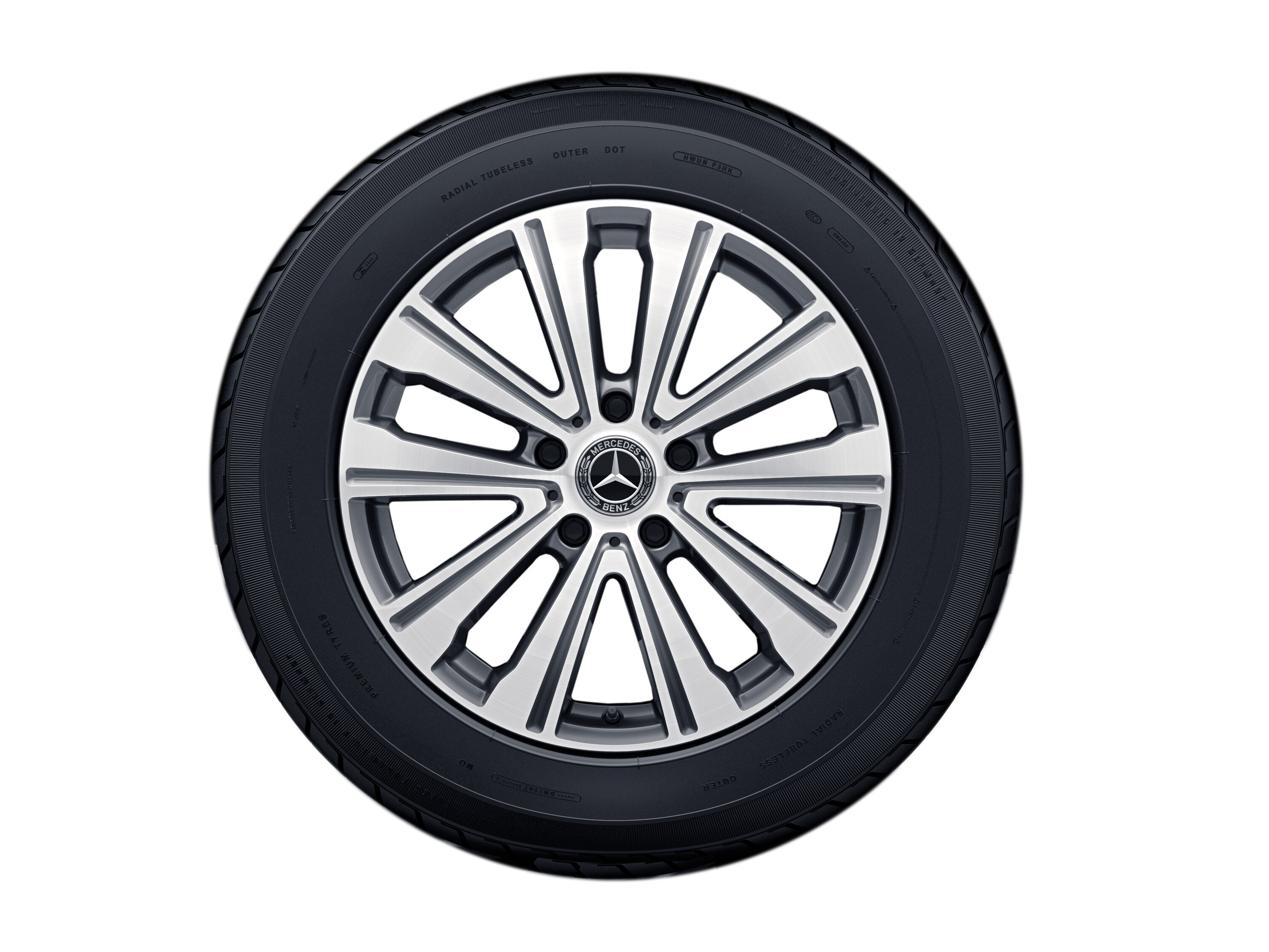 Cerchio a 5 razze - 8,5 J x 19 ET 52, Grigia, Lucidato