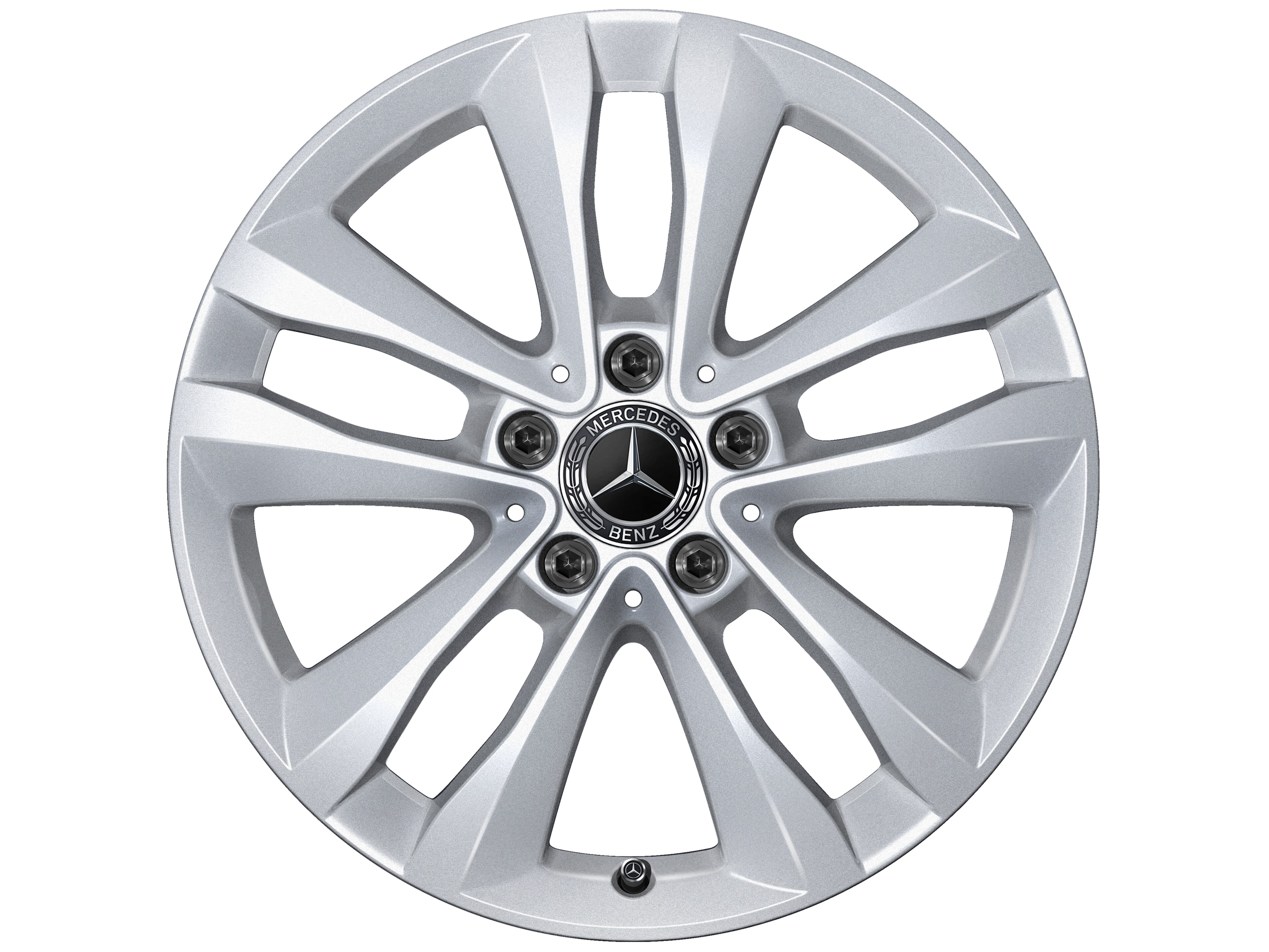 Cerchio a 5 doppie razze, 43,2 cm (17 pollici) - 7 J x 17 ET 48,5, argento vanadio, verniciato