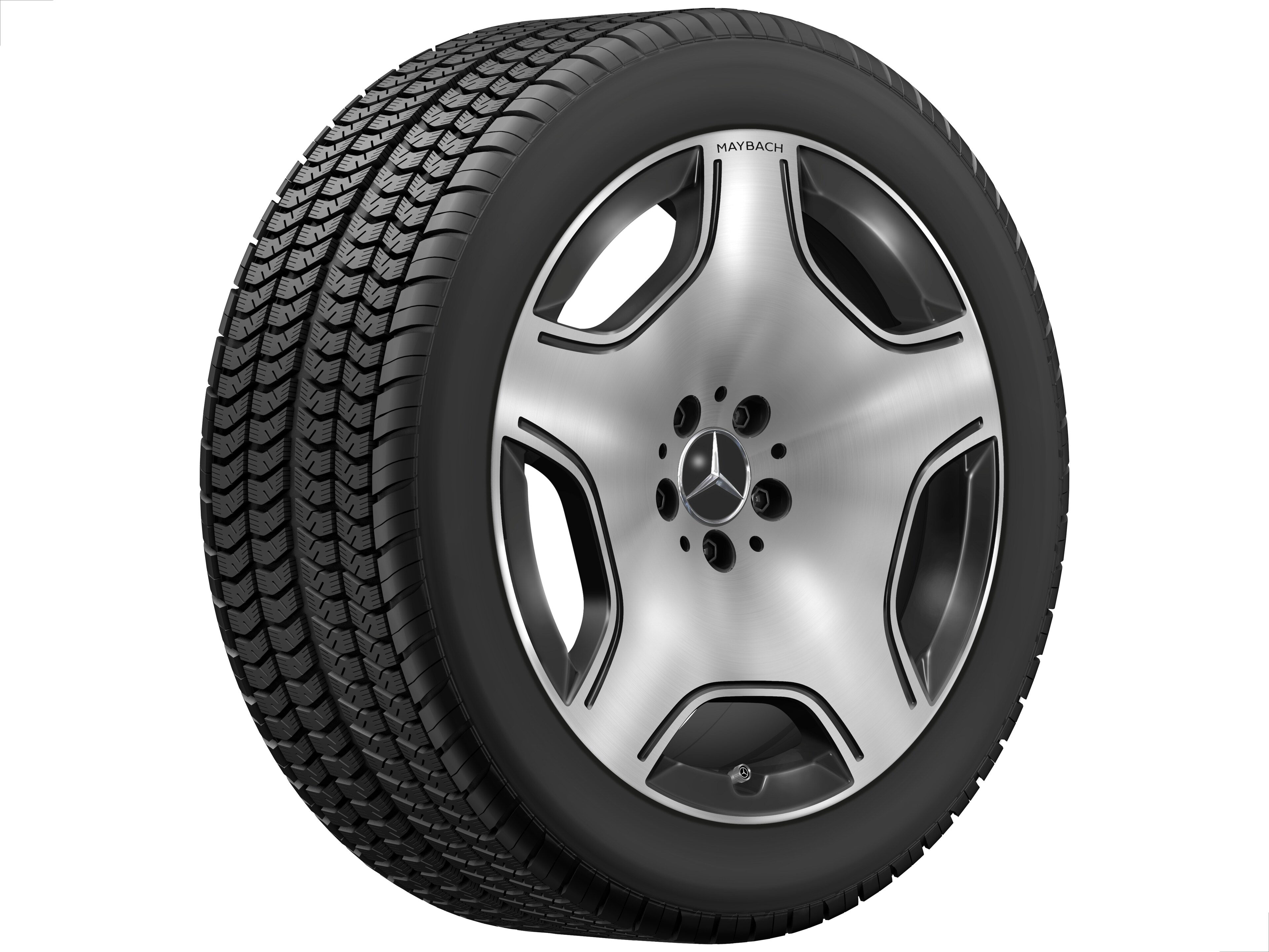 Cerchio a 5 fori, Aero, 48,3 cm (19 pollici) - 8,5 J x 19 ET 31,5, colore nero, Tornitura a specchio