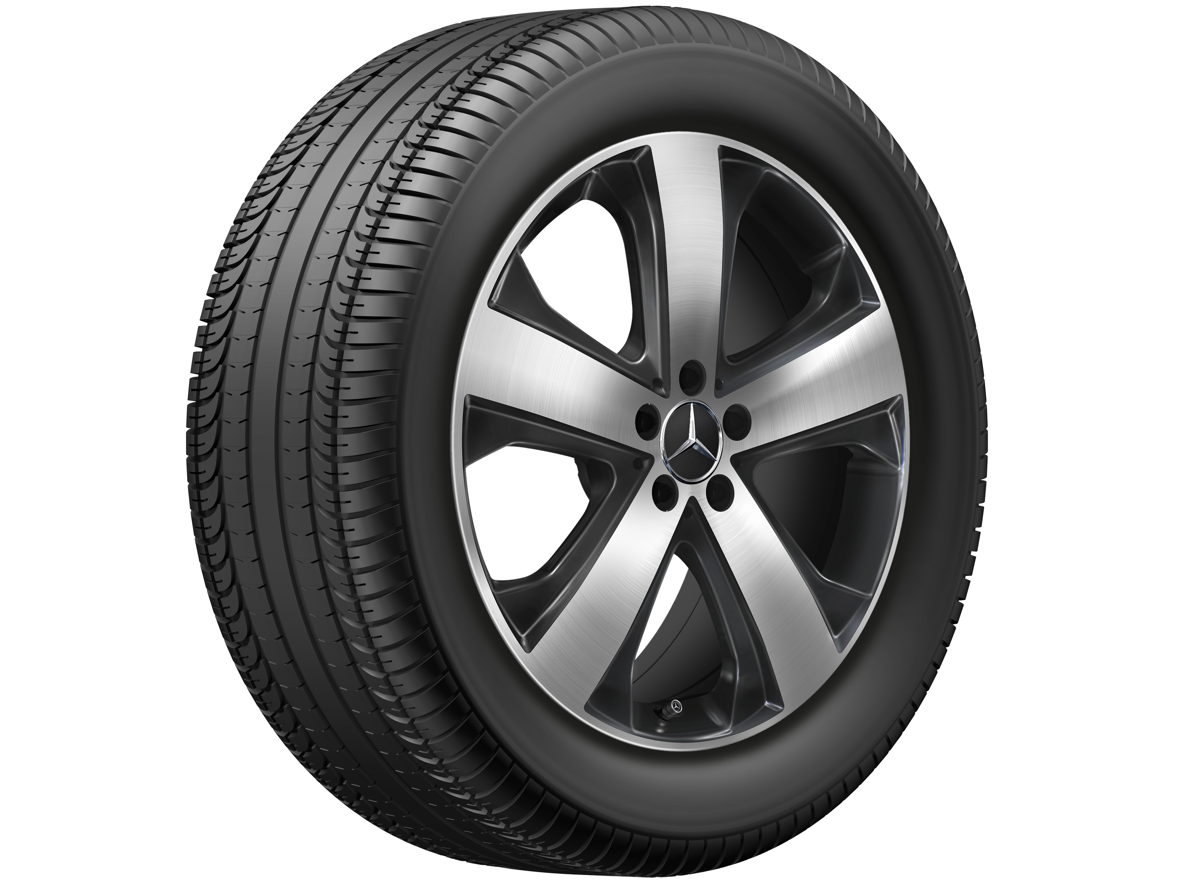 Cerchio a 5 razze, 50,8 cm (20 pollici), con tornitura a specchio - 8,5 J x 20 ET 35,5, colore nero, Tornitura a specchio