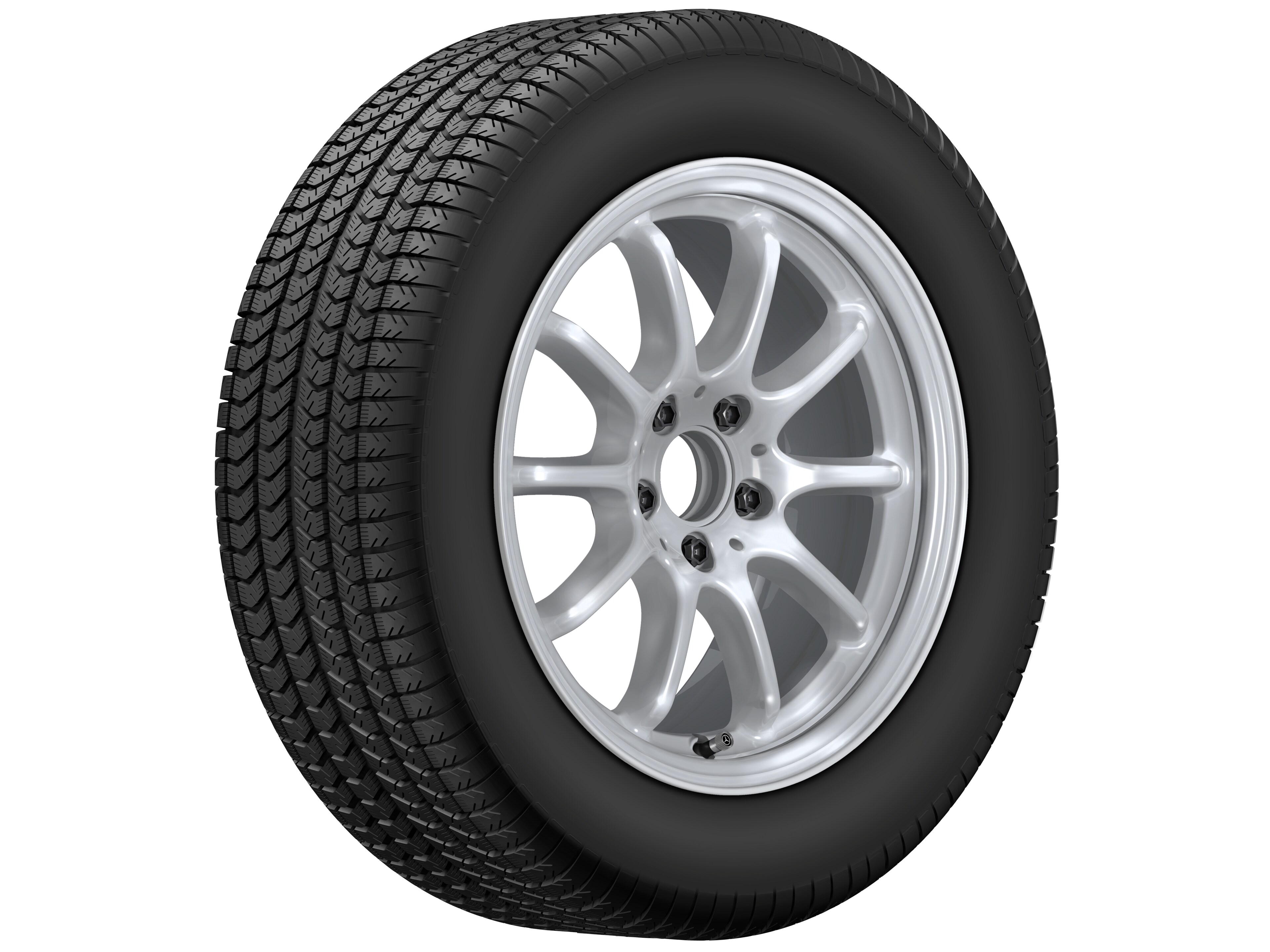 Cerchio a 10 razze, 43,2 cm (17 pollici) - 7,5 J x 17 ET 30, argento vanadio, Tornitura a specchio