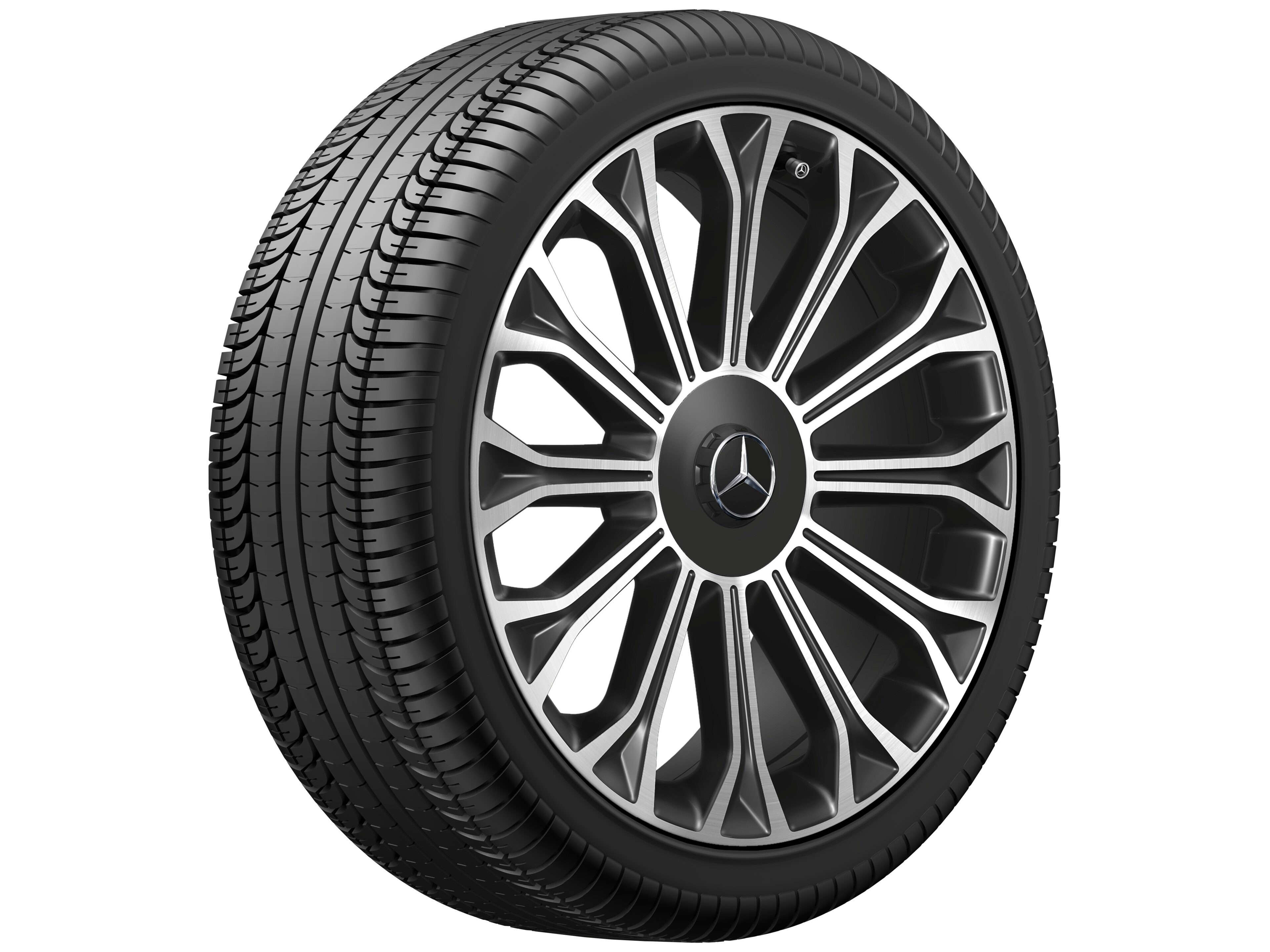 Cerchio a 12 razze, 50,8 cm (20 pollici), con tornitura a specchio - 8,5 J x 20 ET 36, colore nero, Tornitura a specchio