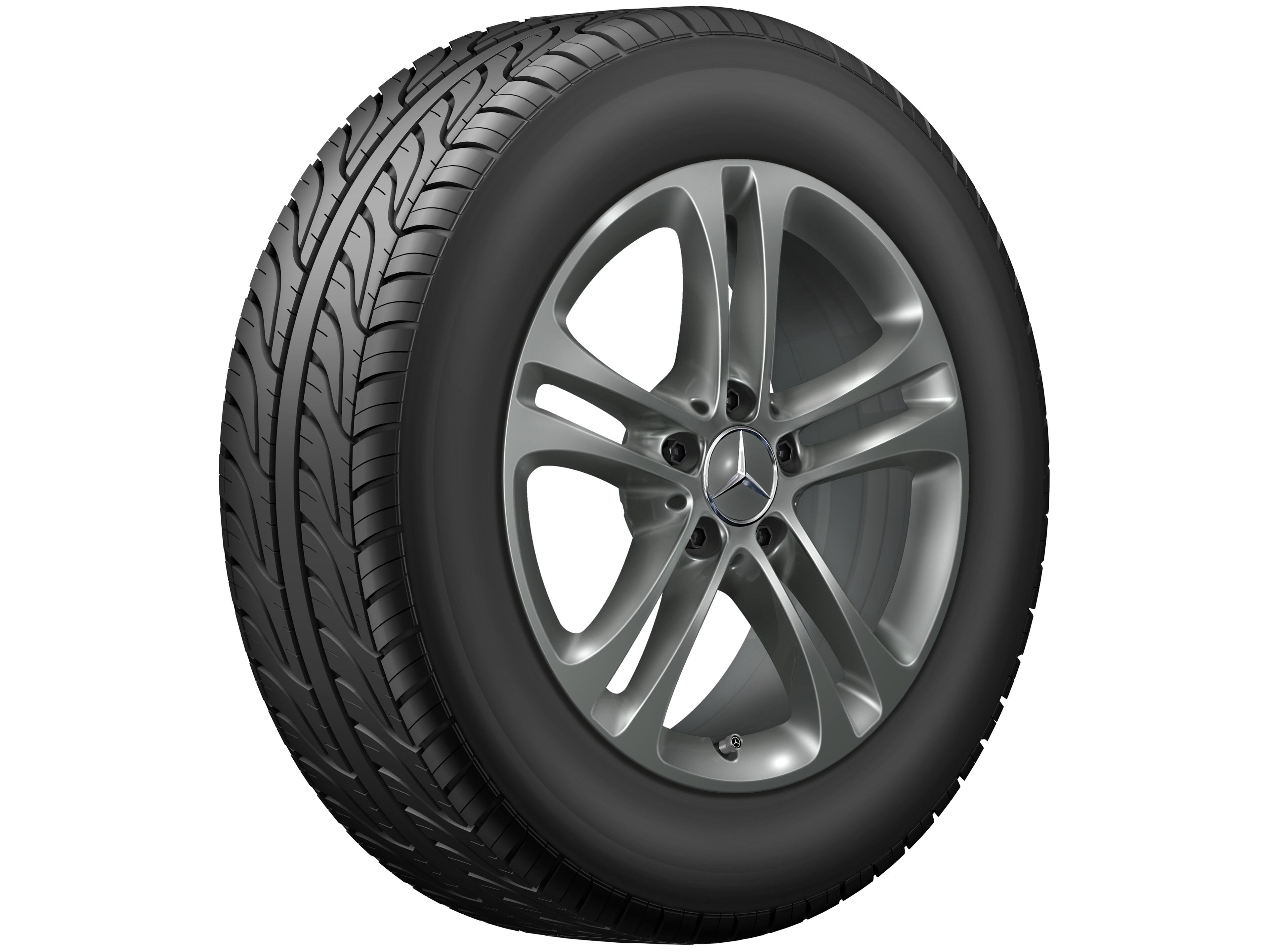 Cerchio a 5 doppie razze, 43,2 cm (17 pollici) - 6,5 J x 17 ET 44, grigio Himalaya, verniciato