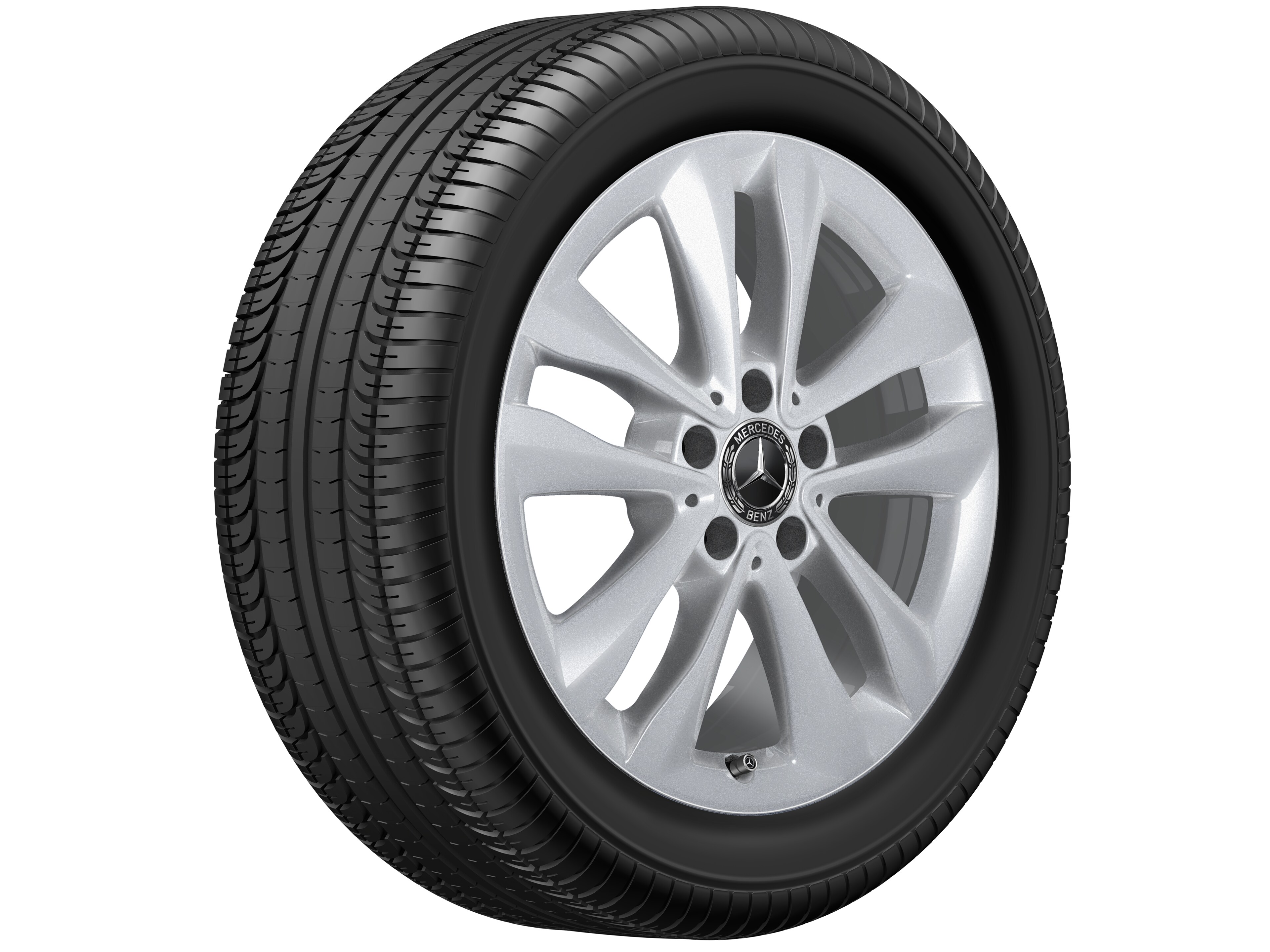 Cerchio a 5 doppie razze, 43,2 cm (17 pollici) - 7 J x 17 ET 48,5, argento vanadio, verniciato