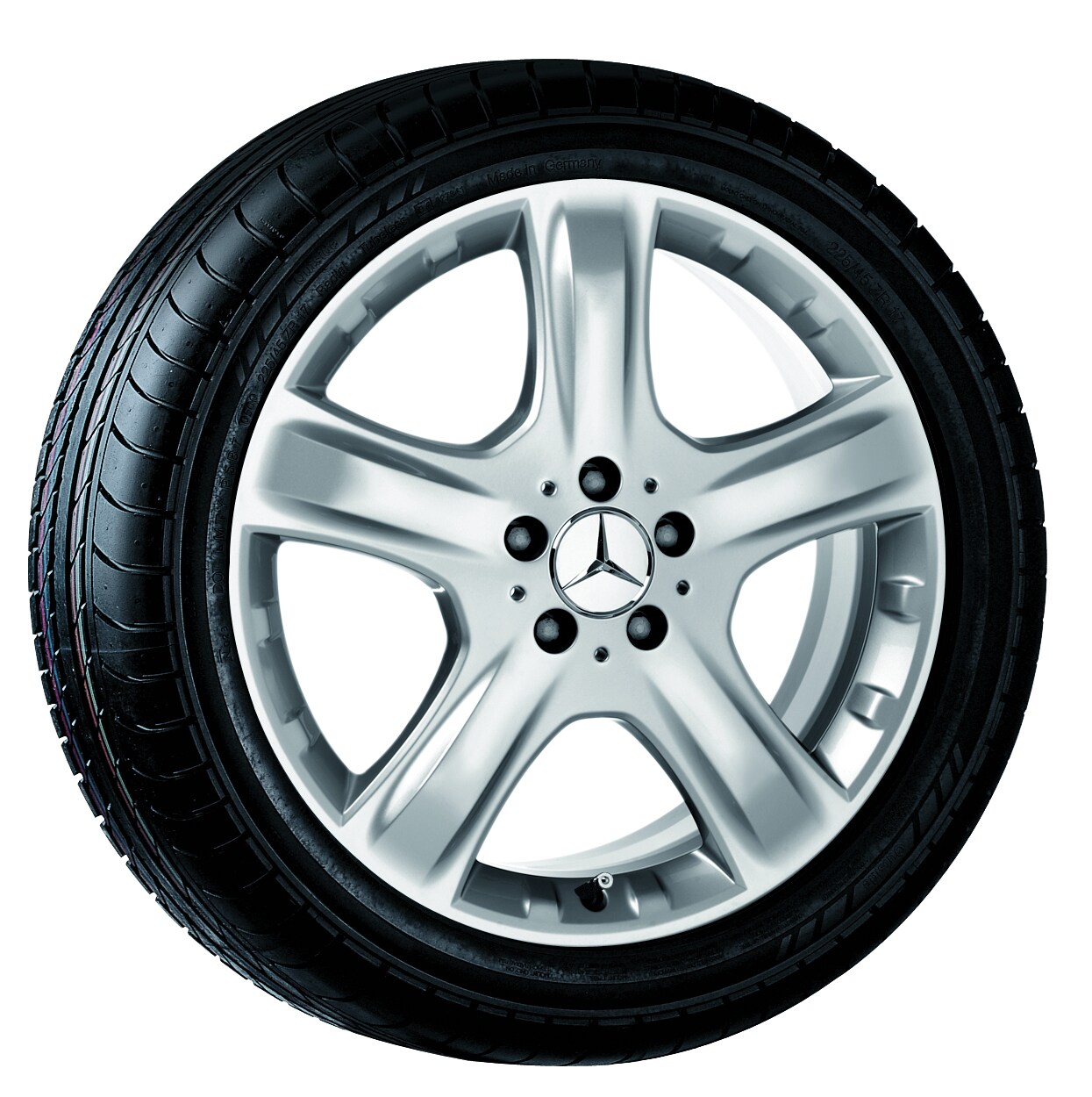 Cerchio a 5 razze, 48,3 cm (19 pollici) - 8 J x 19 ET 60, argento titanio