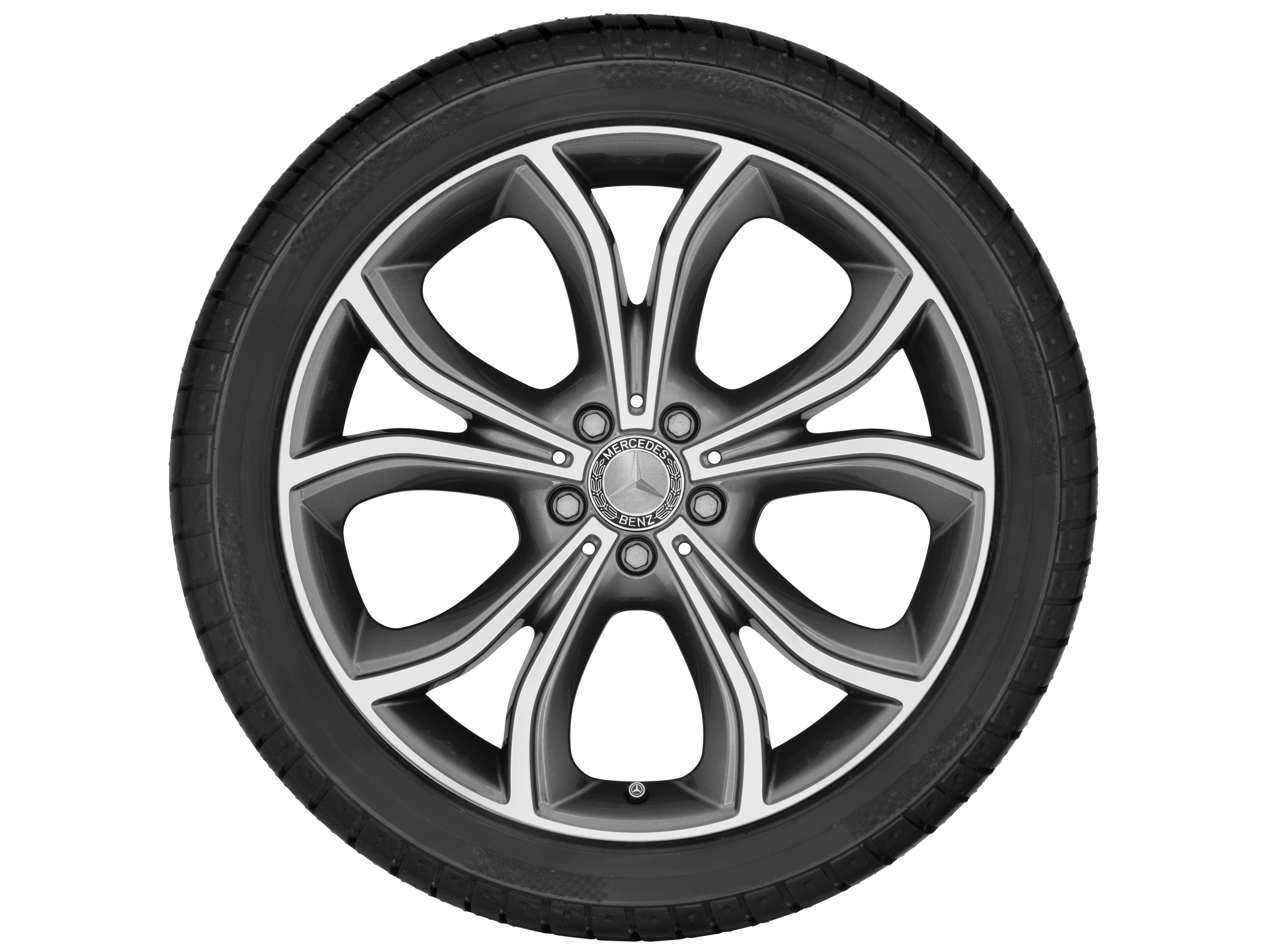 Cerchio a 5 doppie razze, 50,8 cm (20 pollici), con tornitura a specchio - 9 J x 20 ET 53, grigio tremolite metallizzato, Tornitura a specchio