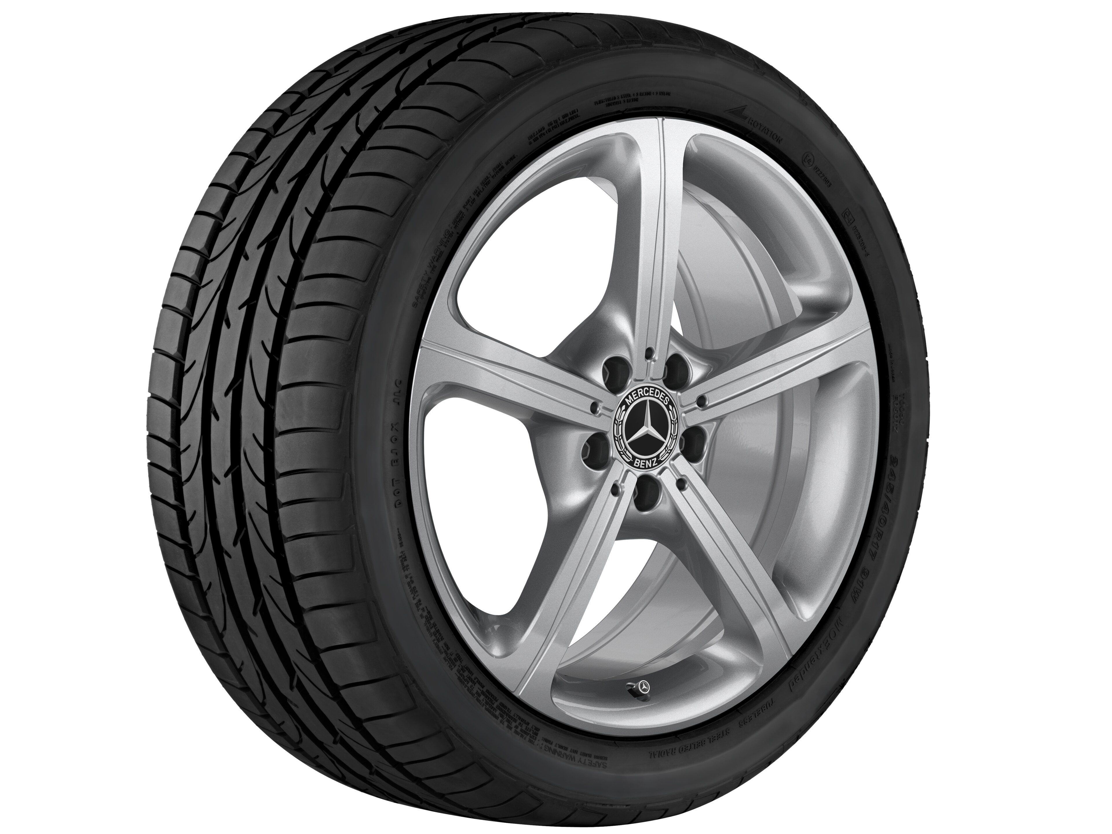 Cerchio a 5 razze, 48,3 cm (19 pollici) - 9 J x 19 ET 33, argento vanadio