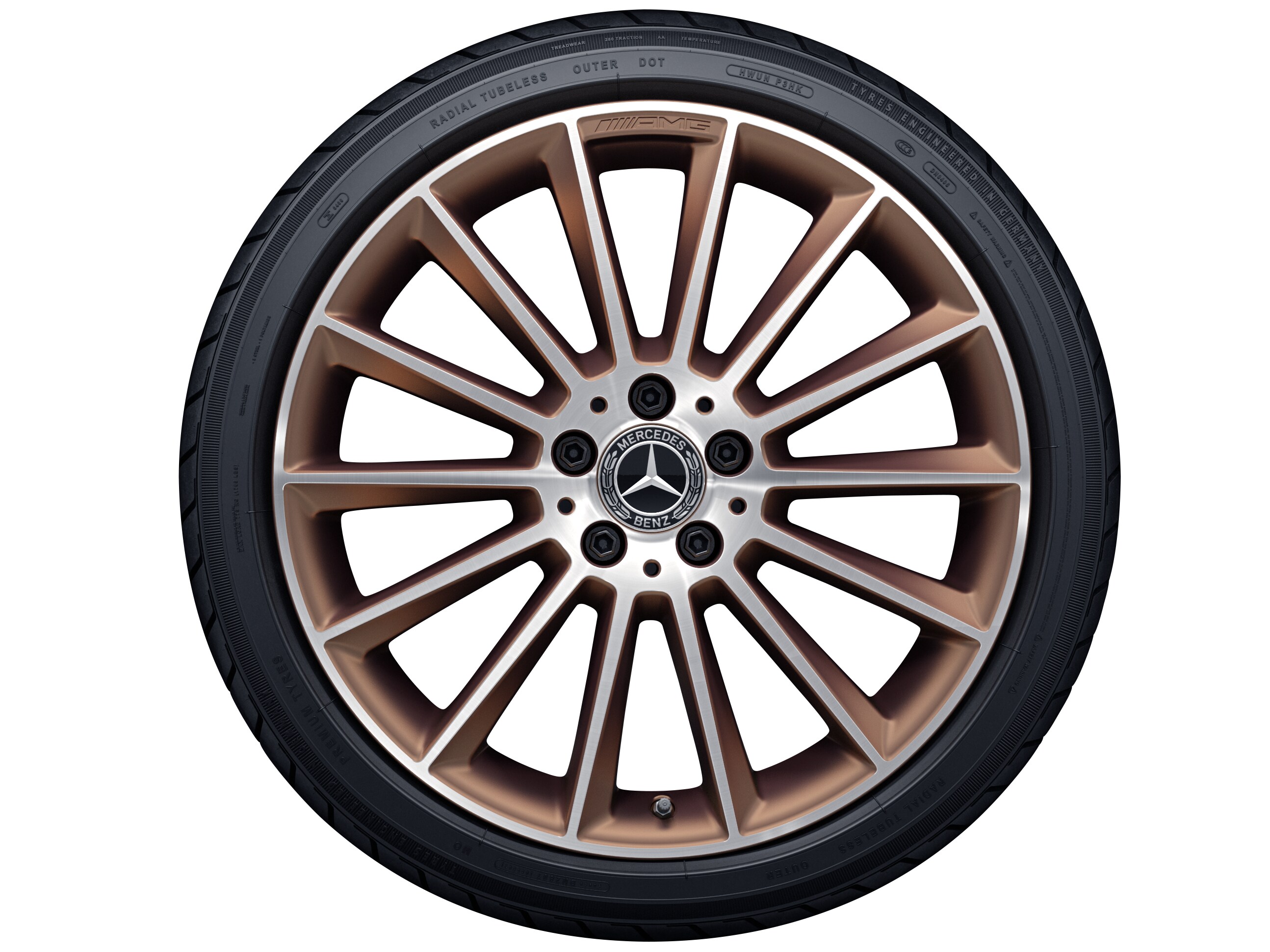 Cerchio a razze AMG, 48,3 cm (19 pollici) - 7,5 J x 19 ET 49, color rame, Tornitura a specchio