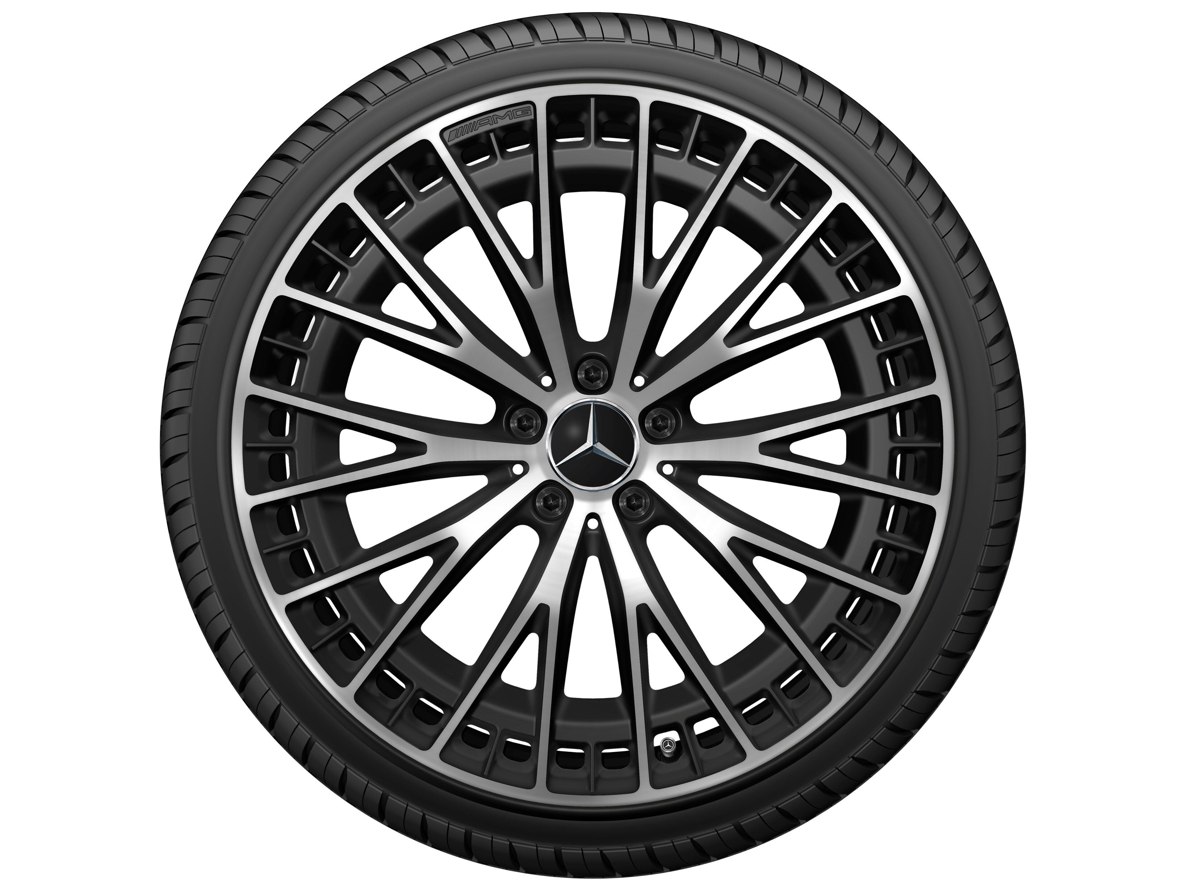 Cerchio a razze AMG, 53,3 cm (21 pollici) - 9,5 J x 21 ET 52, nero opacizzato, Tornitura a specchio
