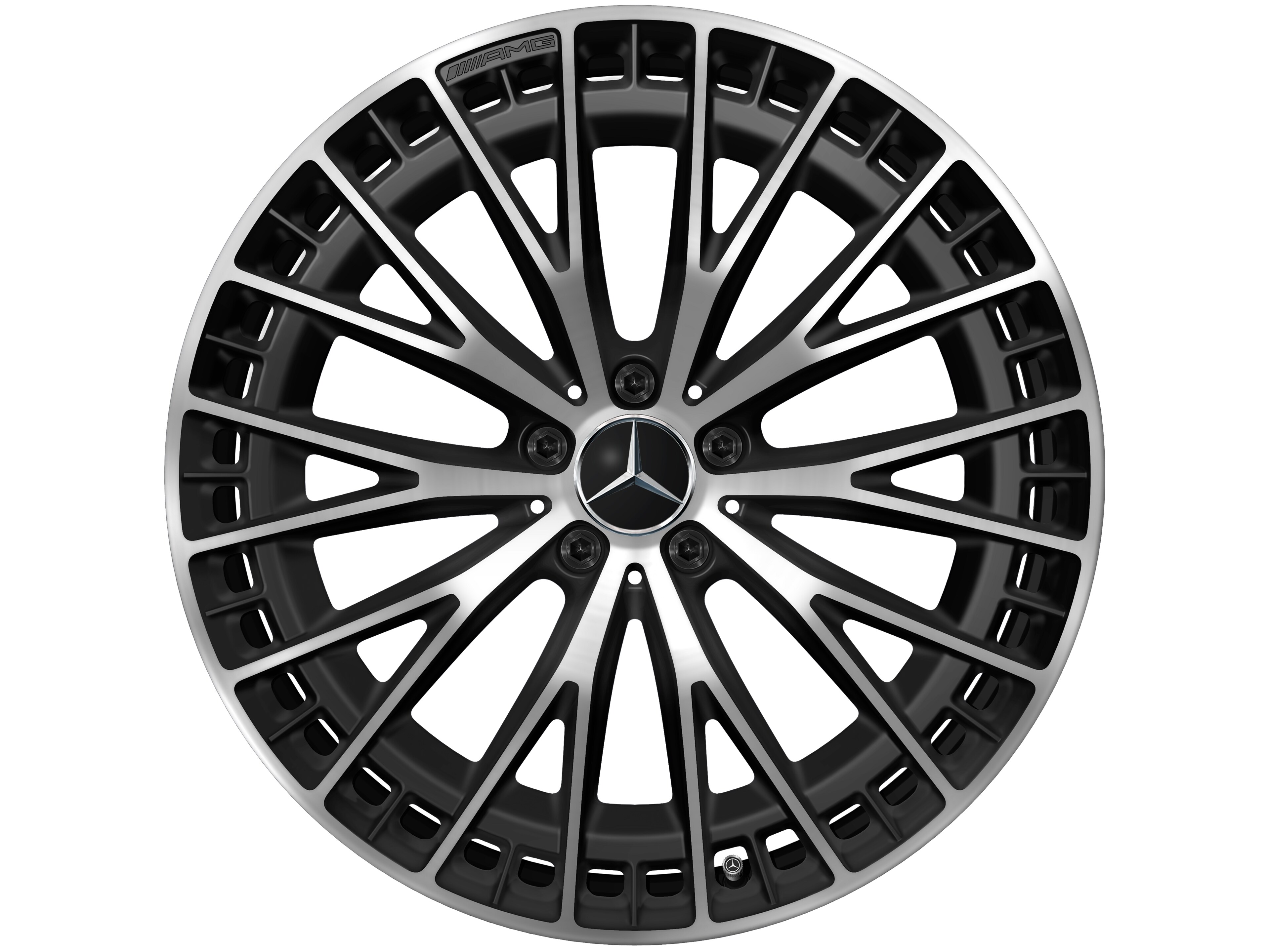 Cerchio a razze AMG, 53,3 cm (21 pollici) - 9,5 J x 21 ET 52, nero opacizzato, Tornitura a specchio