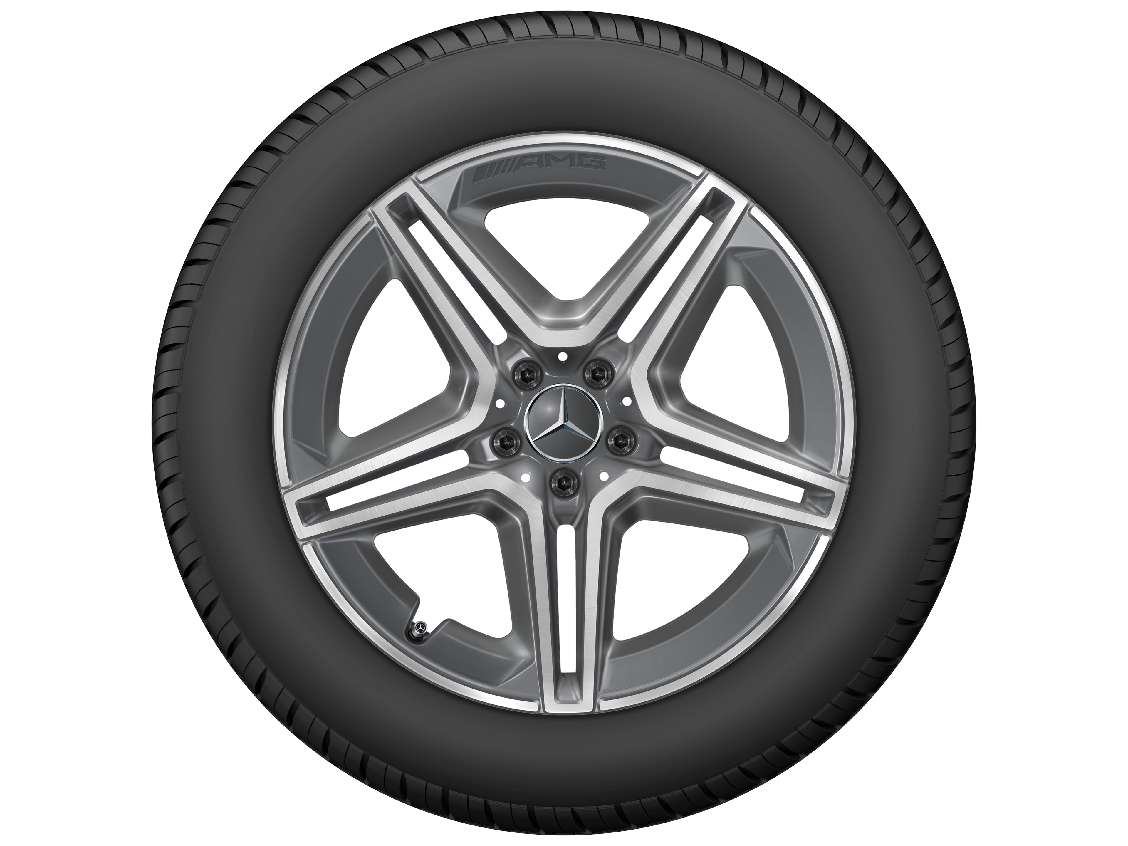 Cerchio a 5 doppie razze AMG, 50,8 cm (20 pollici) - 9 J x 20 ET 44, grigio tremolite metallizzato, Tornitura a specchio