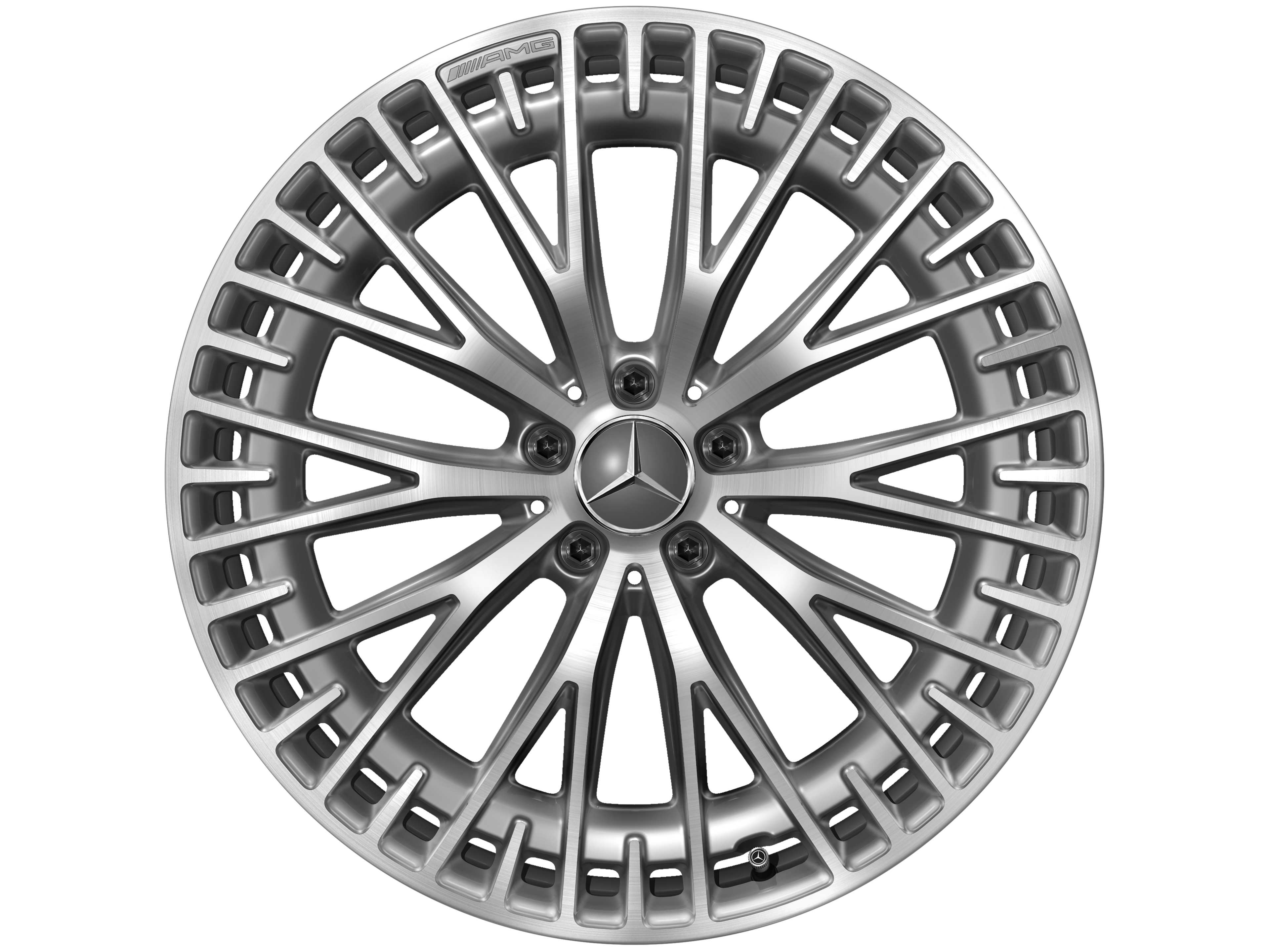 Cerchio a razze AMG, 53,3 cm (21 pollici) - 10 J x 21 ET 47, Grigio tantalio, Tornitura a specchio
