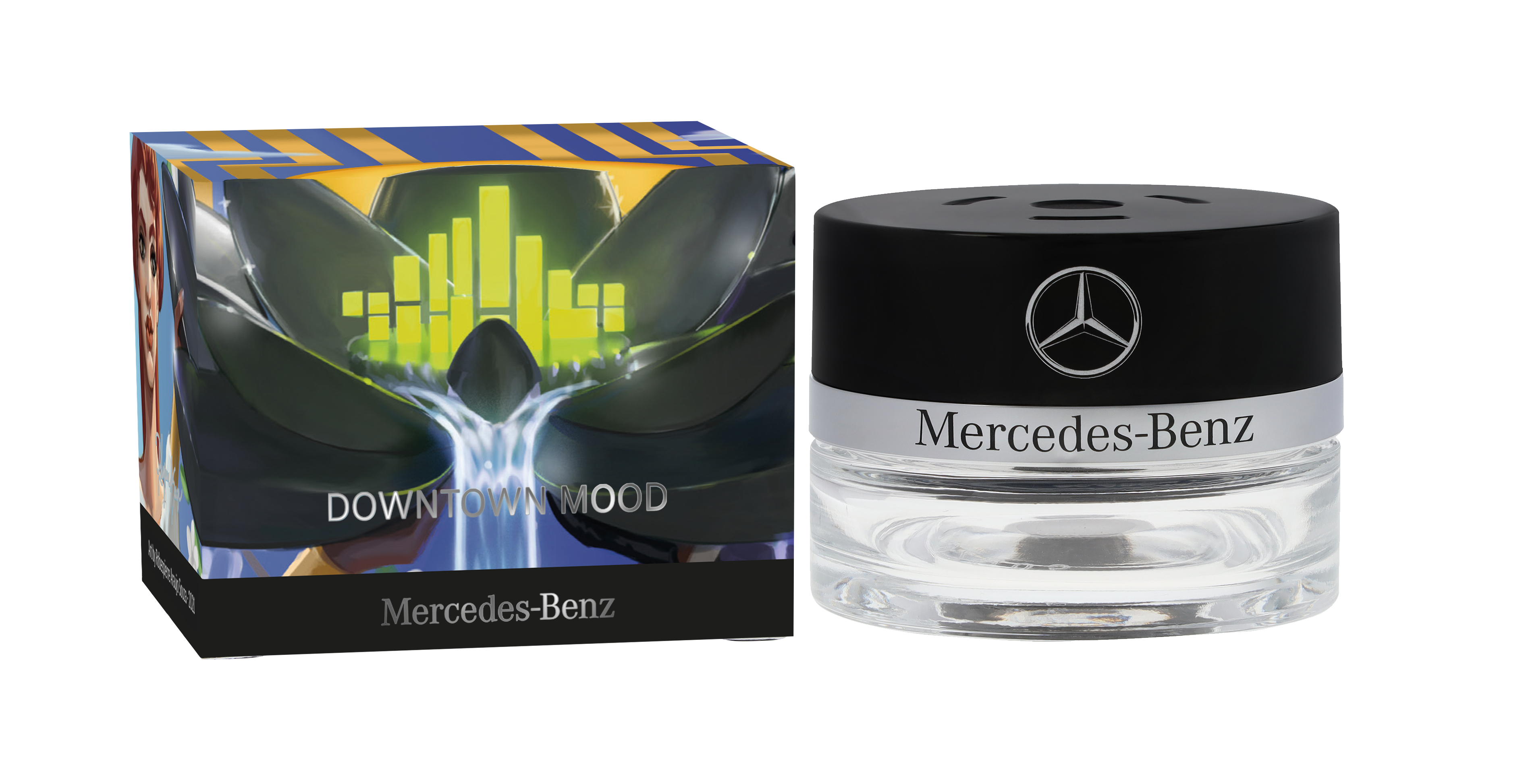 Boccetta, DOWNTOWN MOOD - Trasparente / colore nero, Vetro, 15 ml
