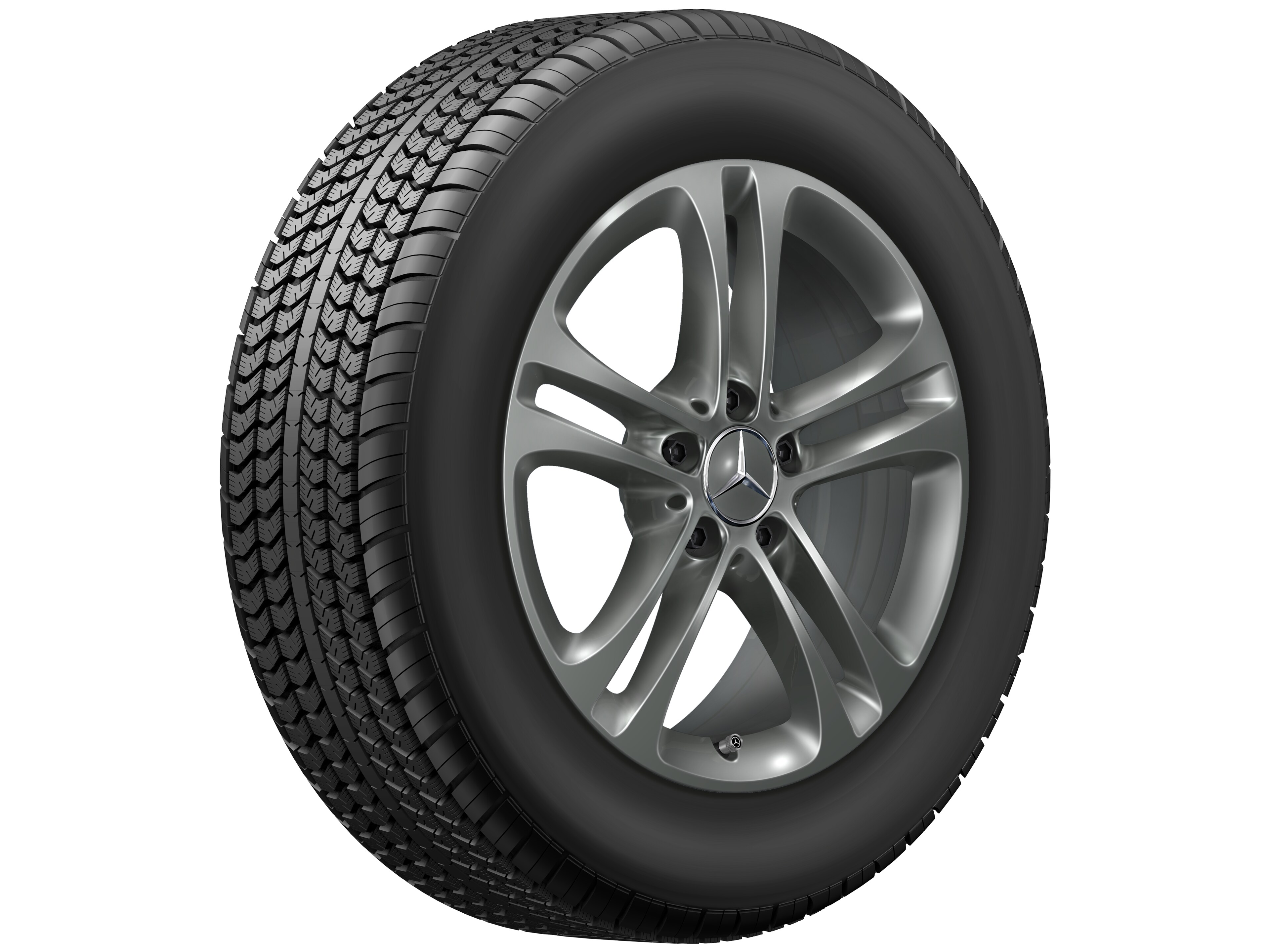 Cerchio a 5 doppie razze, 43,2 cm (17 pollici) - 6,5 J x 17 ET 44, grigio Himalaya, verniciato