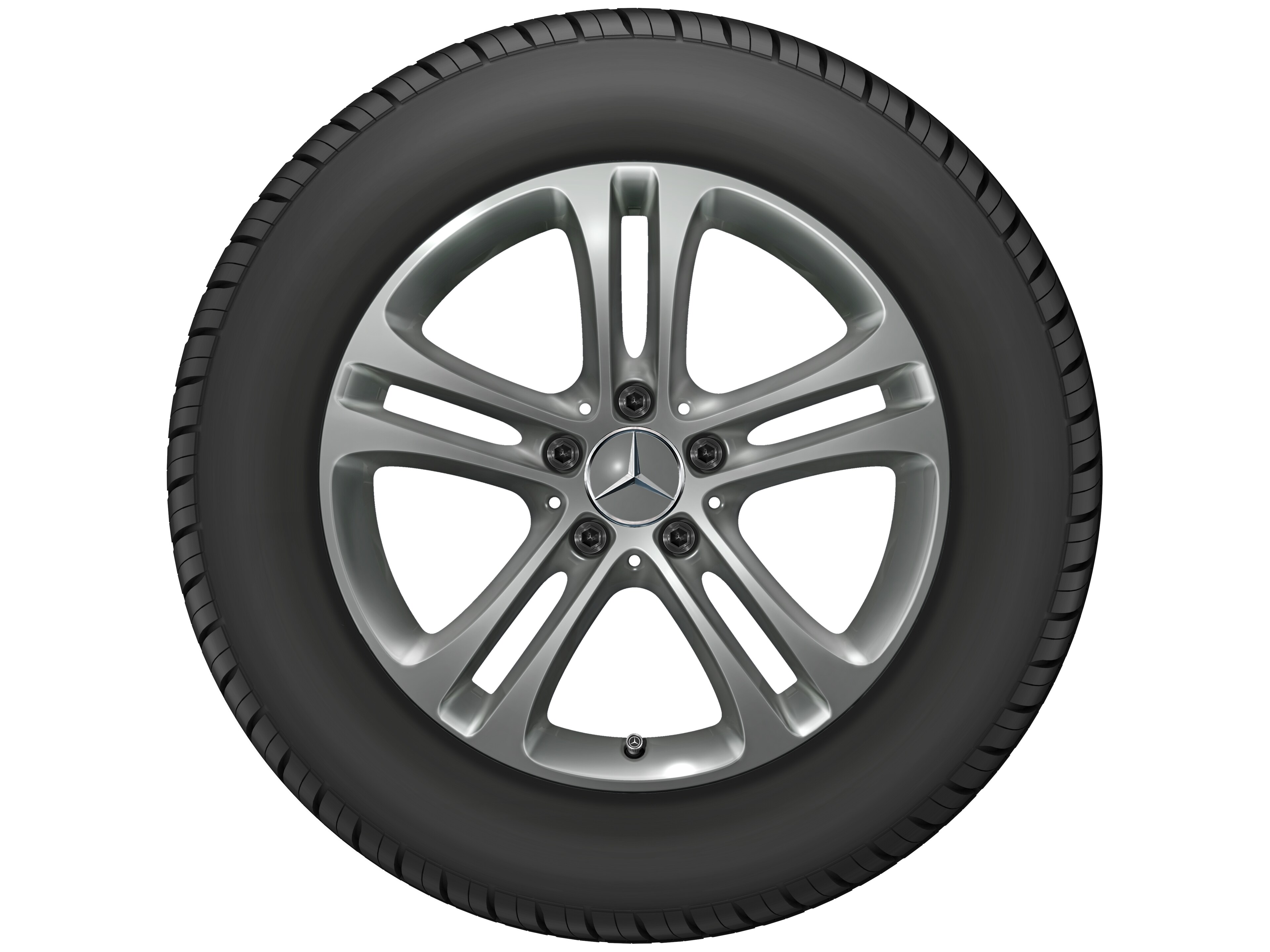 Cerchio a 5 doppie razze, 43,2 cm (17 pollici) - 6,5 J x 17 ET 44, grigio Himalaya, verniciato