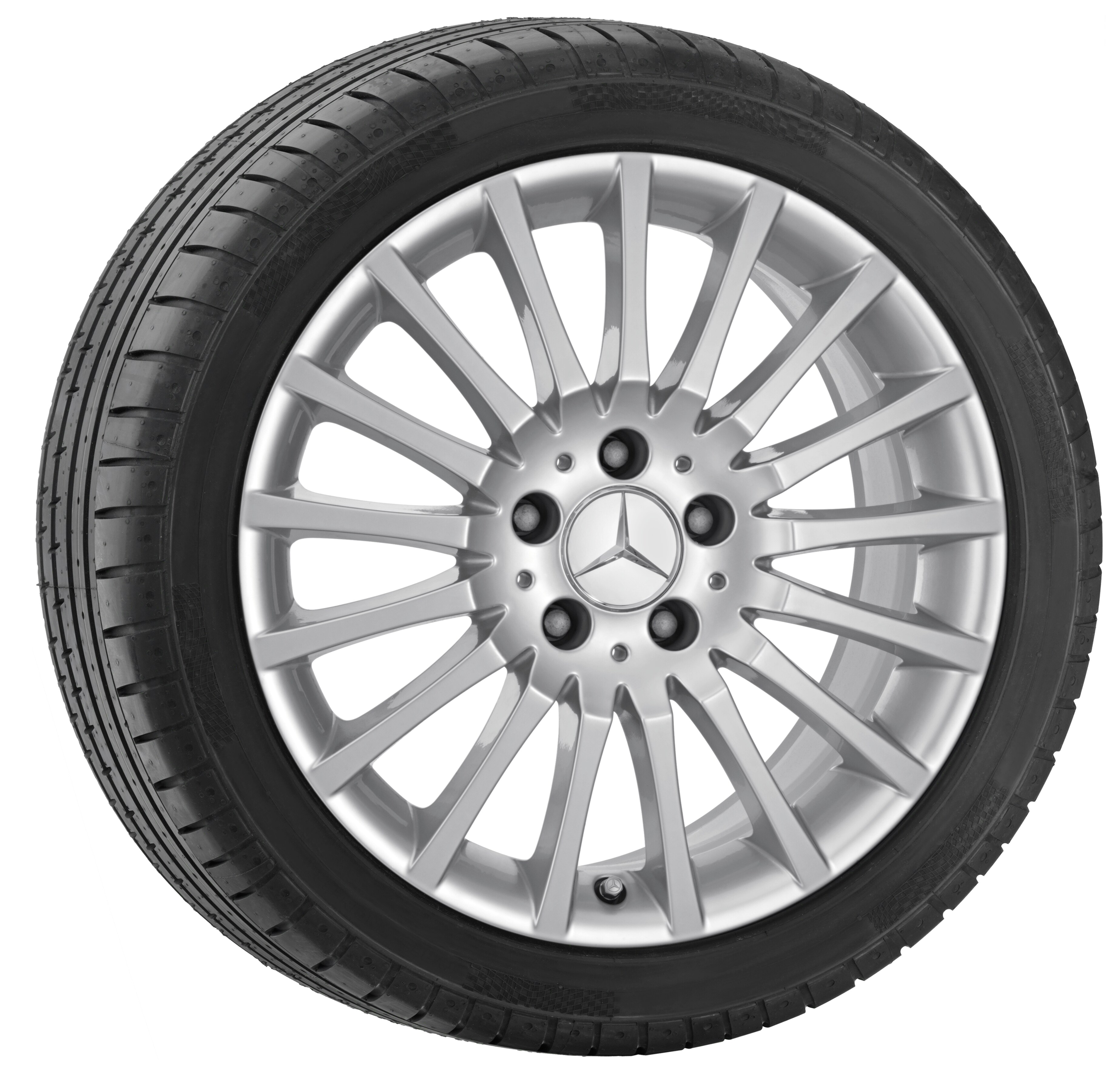 Cerchio a 17 razze, 43,2 cm (17 pollici) - 8,5 J x 17 ET 58, argento titanio