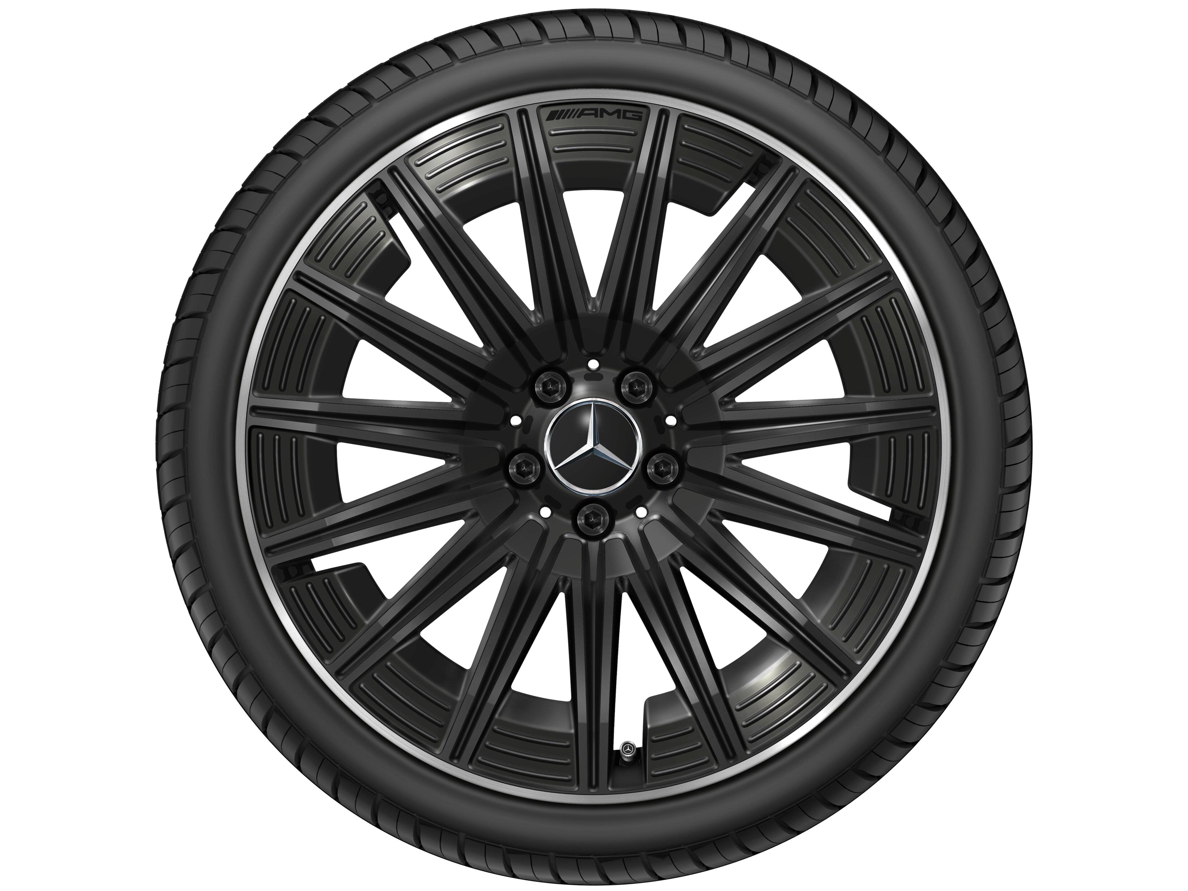 Cerchio a razze AMG, 50,8 cm (20 pollici), Bordo del cerchio tornito a specchio - 9 J x 20 ET 60,5, colore nero, Bordo del cerchio tornito a specchio