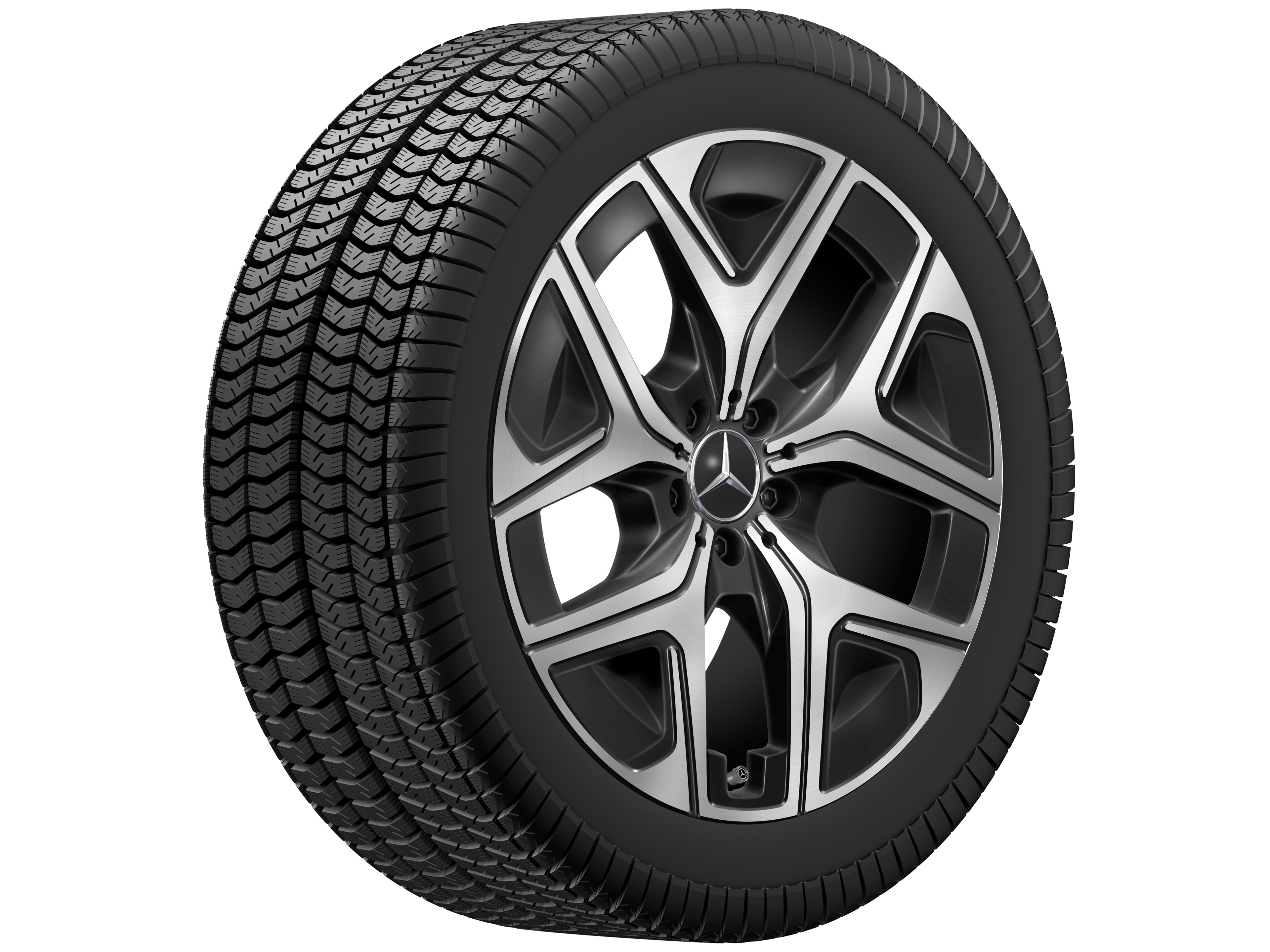 Cerchio a 5 fori, Aero, 50,8 cm (20 pollici), con tornitura a specchio - 9,5 J x 20 ET 58,2, colore nero, Tornitura a specchio