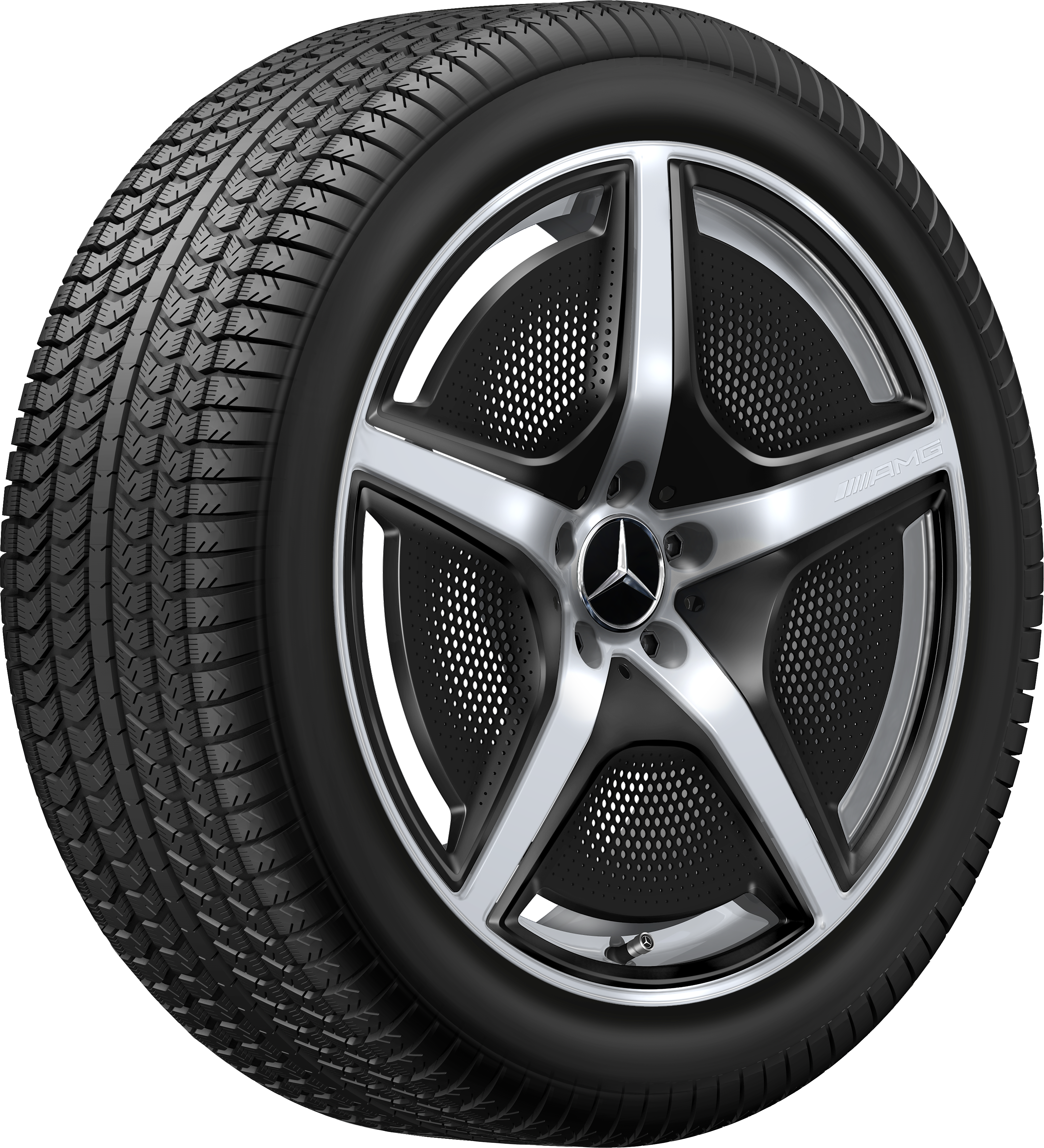 Cerchio a 5 razze AMG, 50,8 cm (20 pollici) - 10 J x 20 ET 66, argento vanadio, lucido