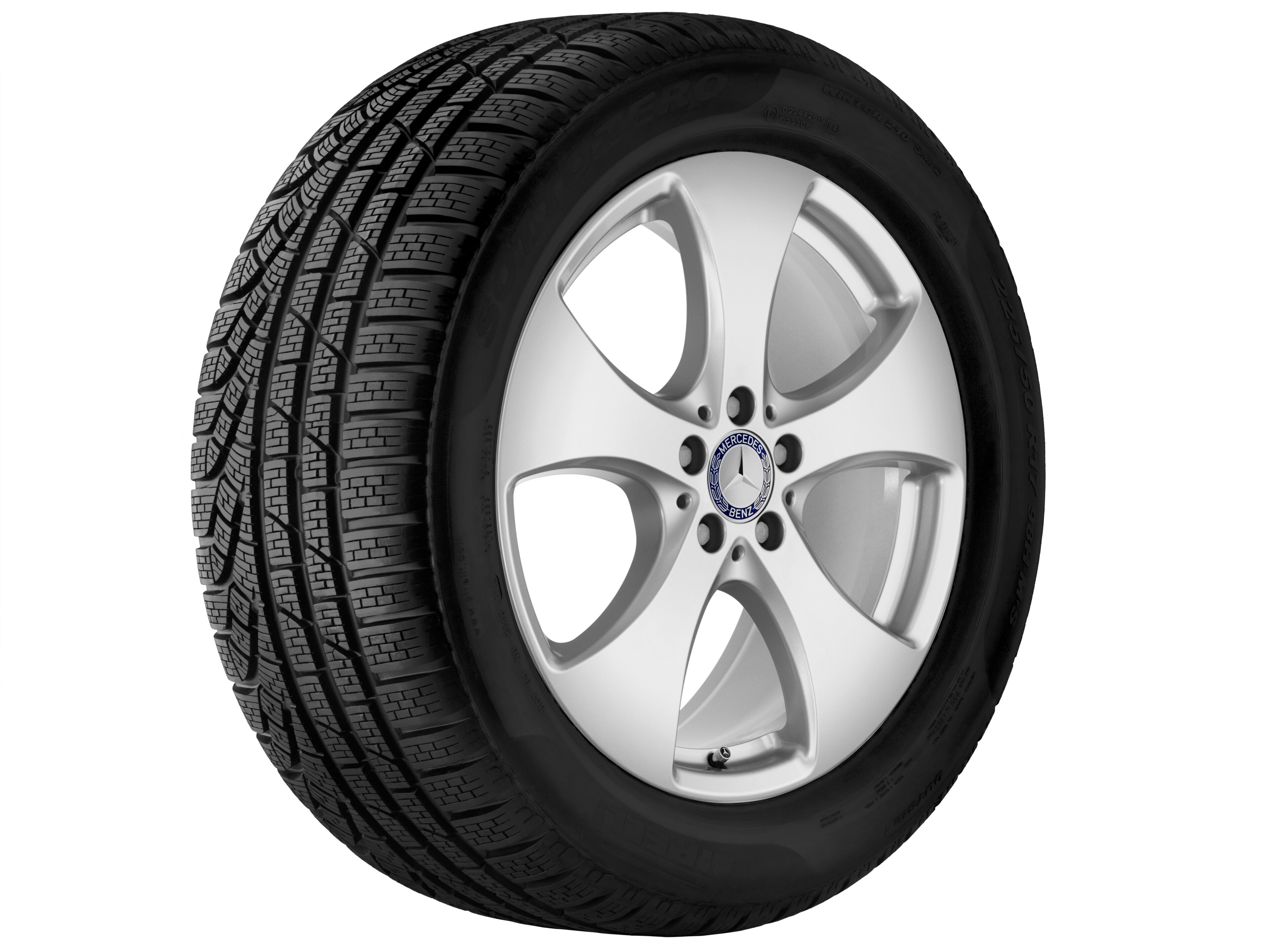 Cerchio a 5 razze, 48,3 cm (19 pollici) - 8,5 J x 19 ET 62, argento vanadio, verniciato