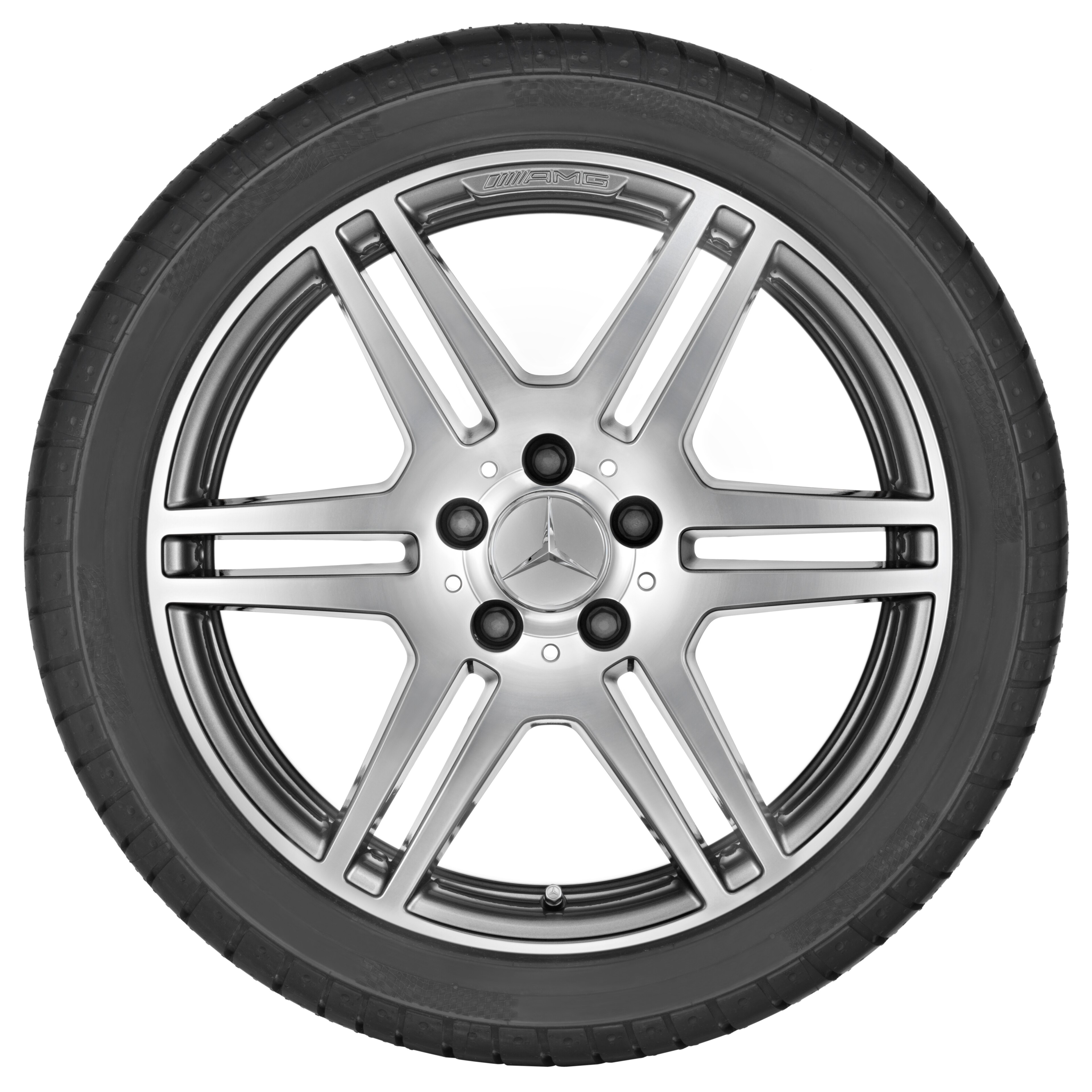 Cerchio a 6 doppie razze AMG, 45,7 cm (18 pollici) - 8 J x 18 ET 45, grigio titanio, Tornitura a specchio