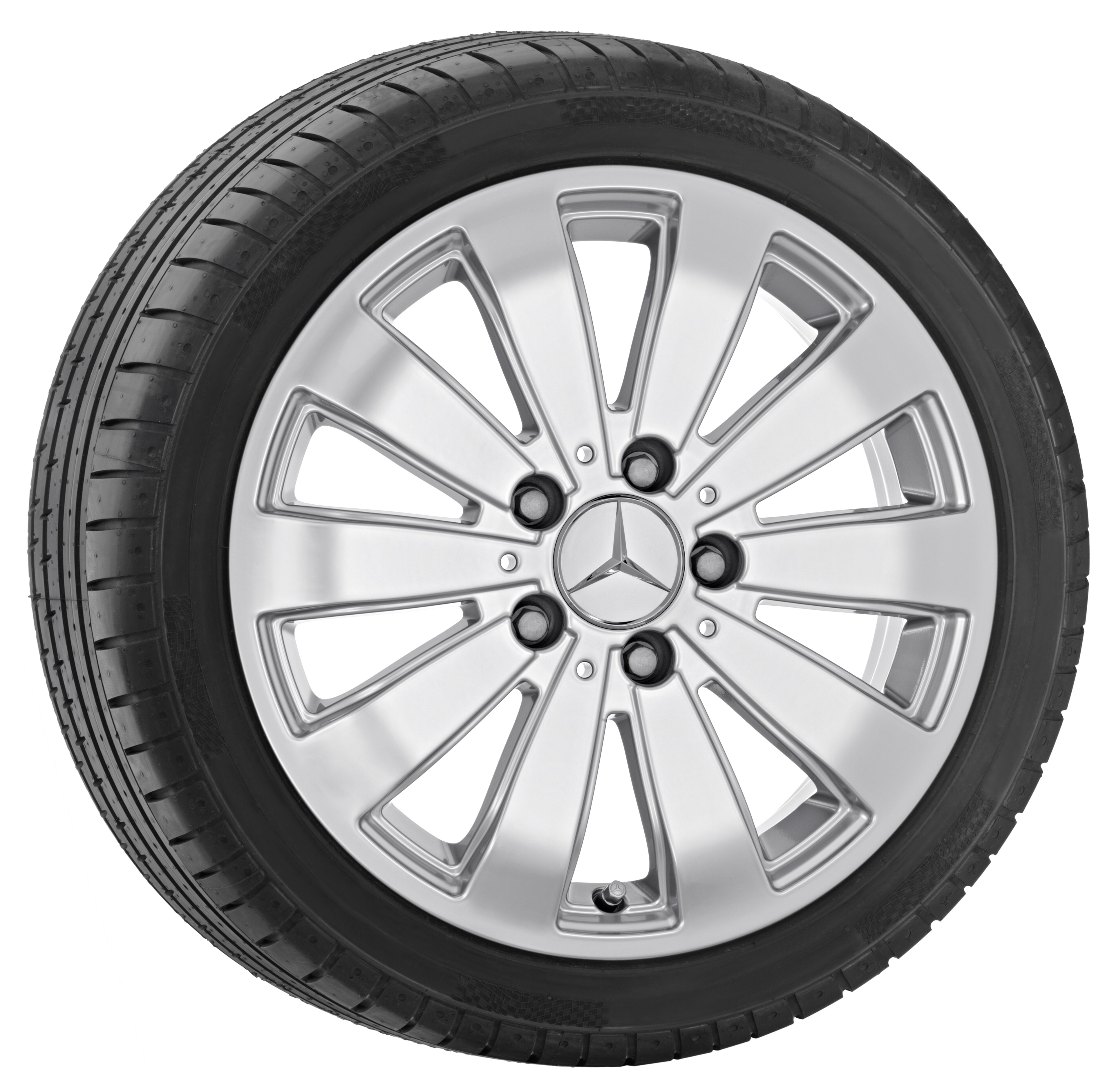 Cerchio a 10 razze, Anshan, 40,6 cm (16 pollici) - 6 J x 16 ET 46, argento Sterling