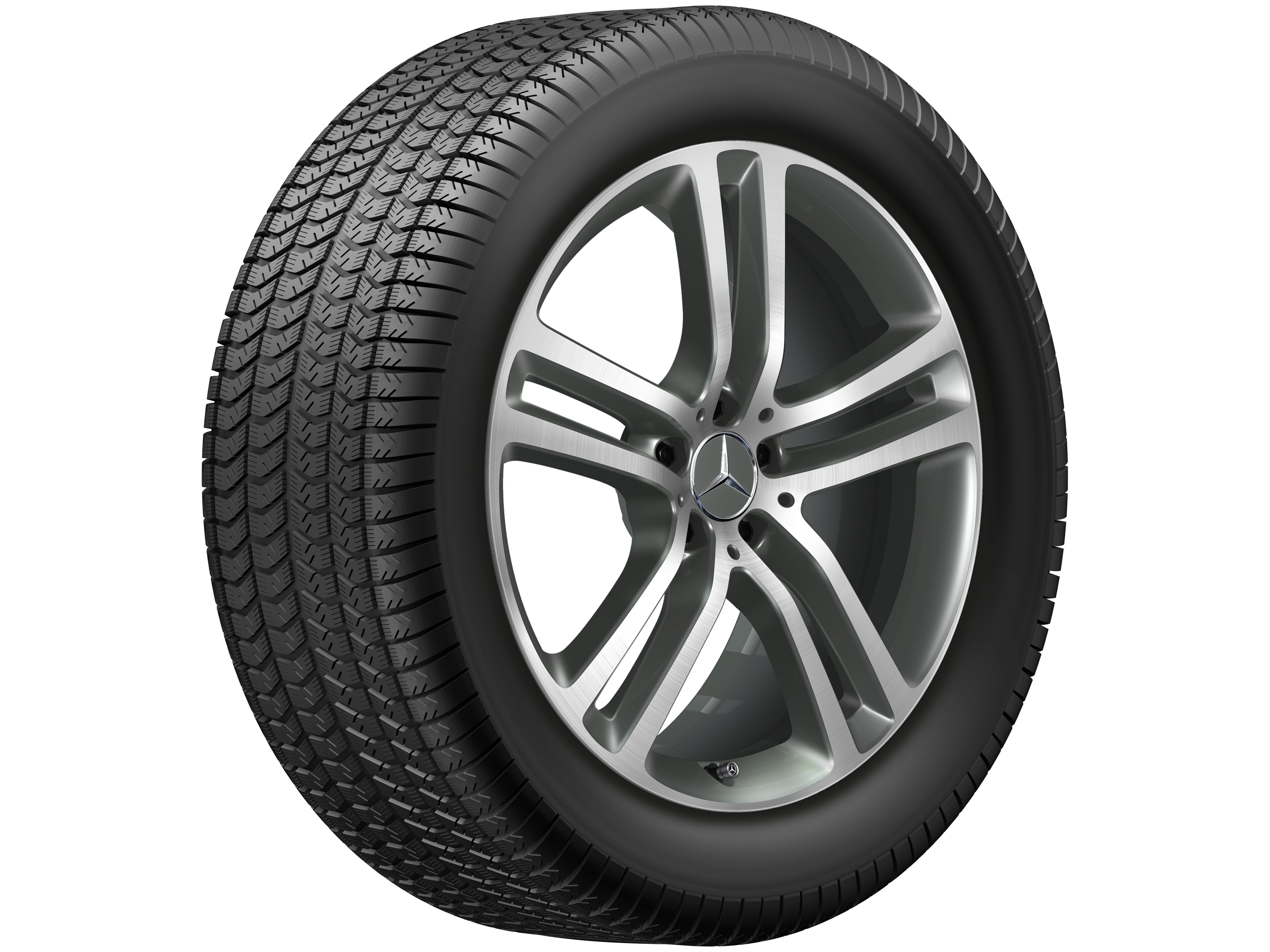 Cerchio a 5 doppie razze, 50,8 cm (20 pollici), con tornitura a specchio - 8,5 J x 20 ET 55,6, grigio Himalaya opaco, Tornitura a specchio